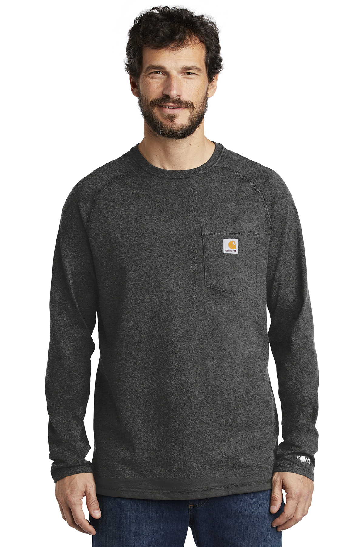 Carhartt Force Cotton Delmont Long Sleeve T-Shirt | Product | SanMar
