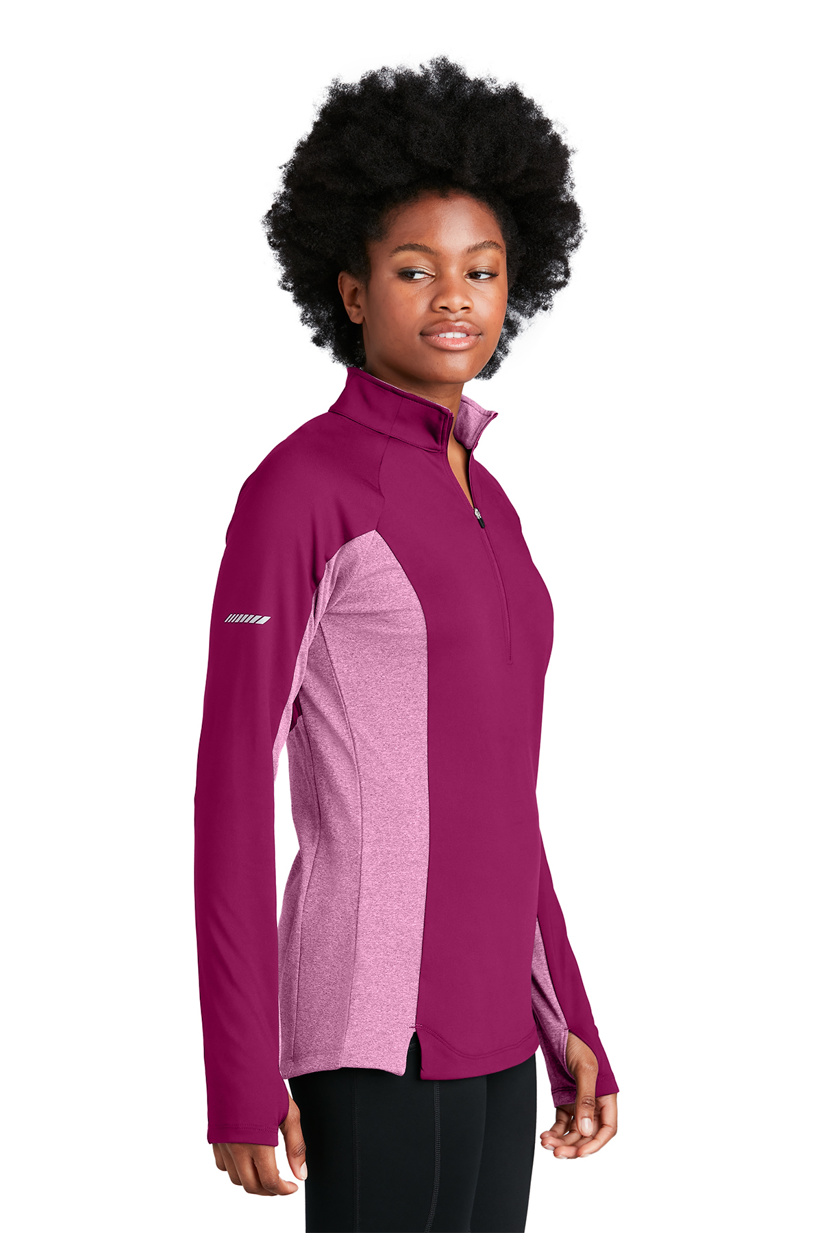 Sport-Tek Ladies Sport-Wick Stretch Contrast 1/4-Zip Pullover 