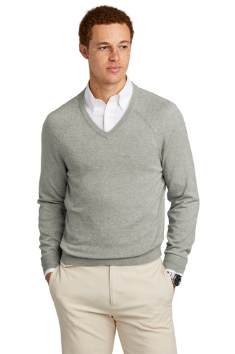 Brooks Brothers Cotton Stretch V-Neck Sweater | Product | SanMar