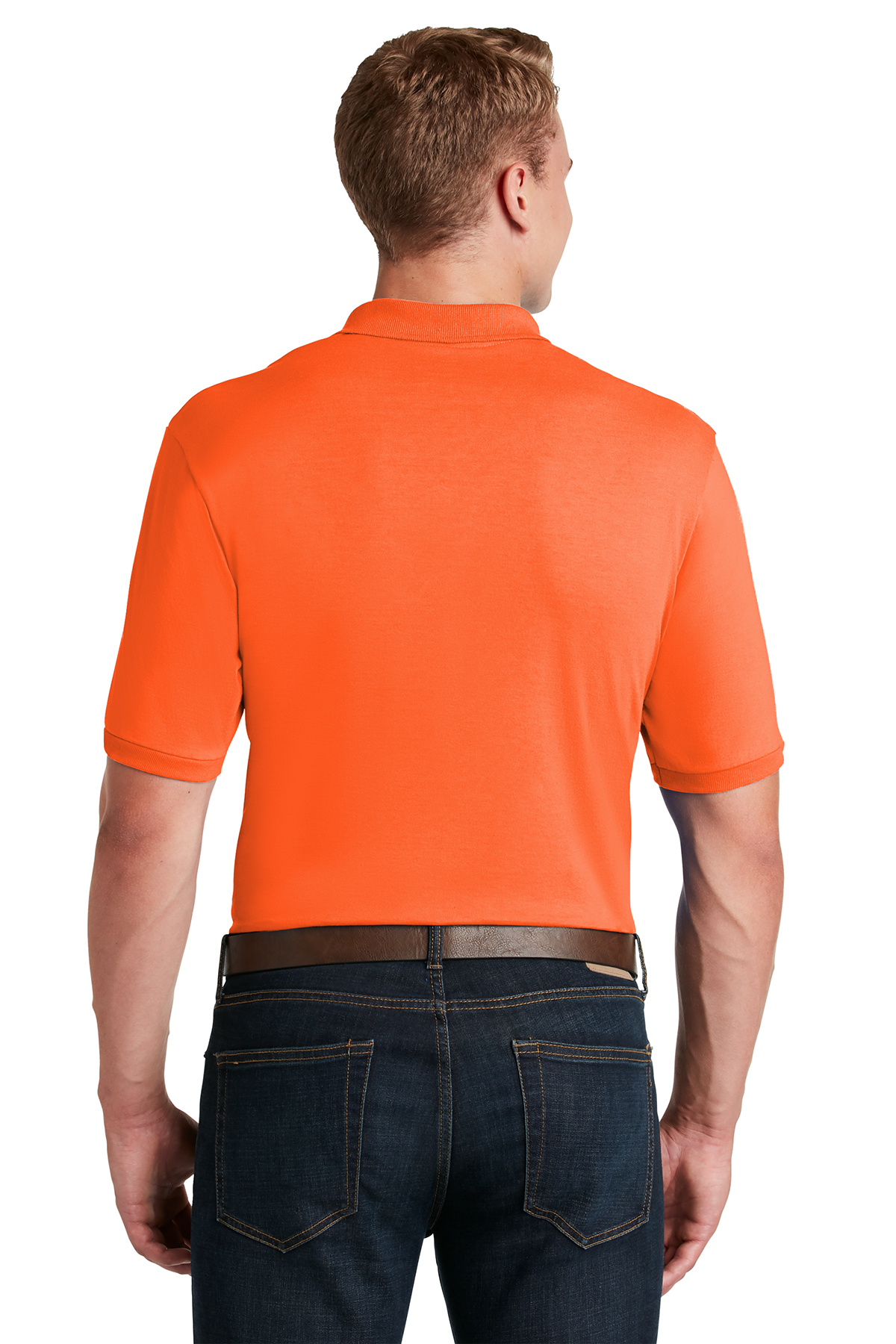 JERZEES SpotShield Sport Shirt - 5.6 Oz Jersey Knit, Safety Orange, Large, Stain & Water Resistant
