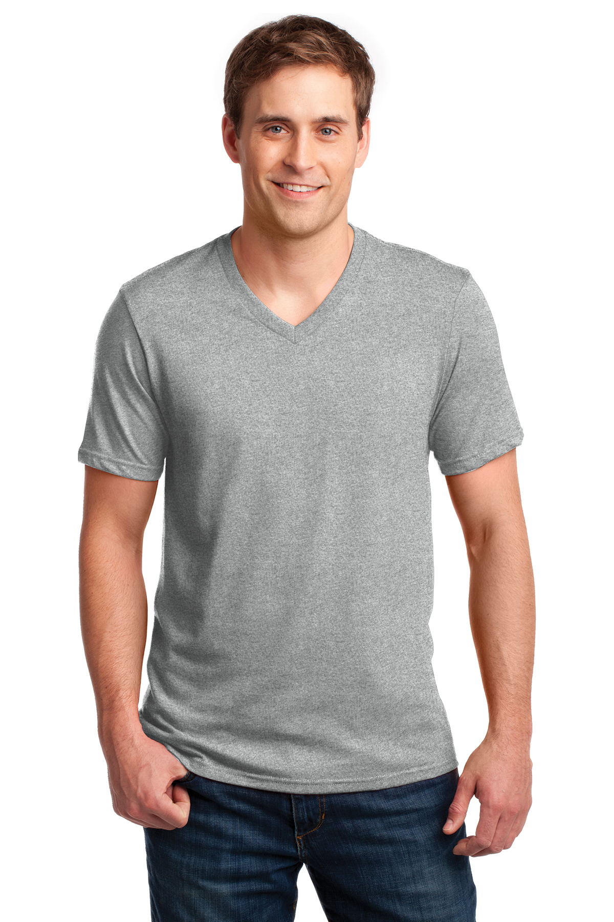 Anvil 100% Combed Ring Spun Cotton V-Neck T-Shirt | Product | SanMar
