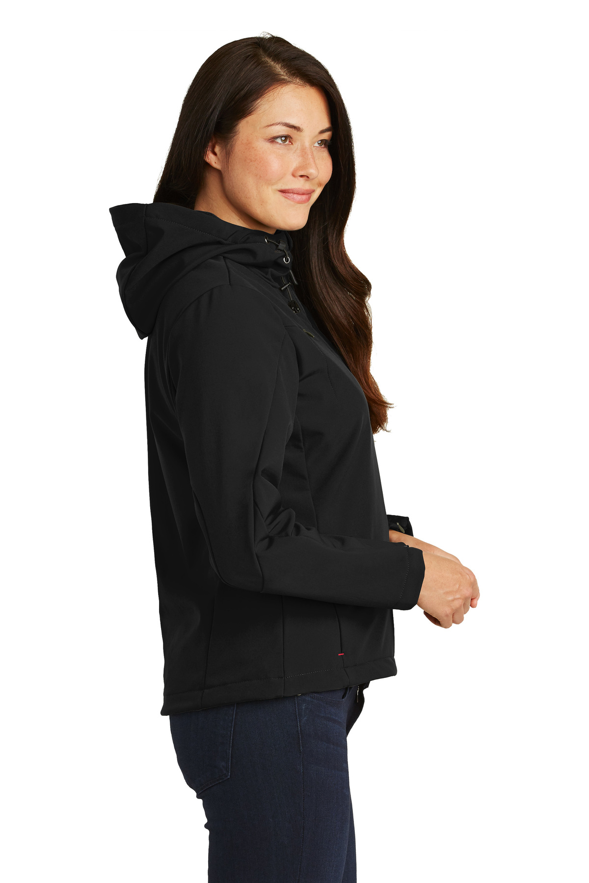 Port Authority Ladies Textured Hooded Soft Shell Jacket 