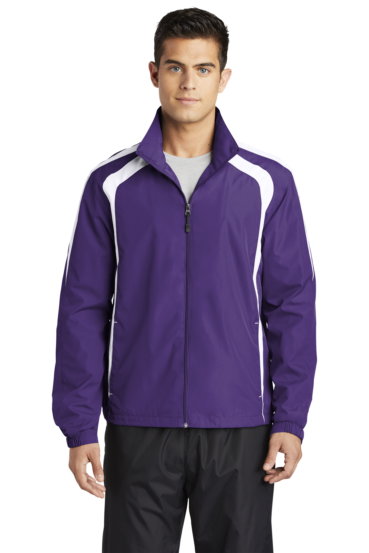Medium Purple / White JST60 Colorblock Raglan Jacket Sport-Tek