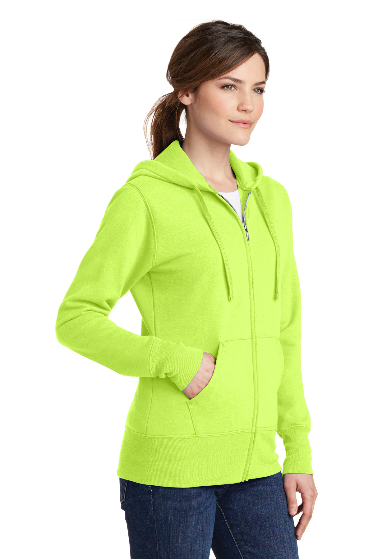 Port & Company® Ladies Core Fleece Full-Zip Hooded Sweatshirt | Ladies ...