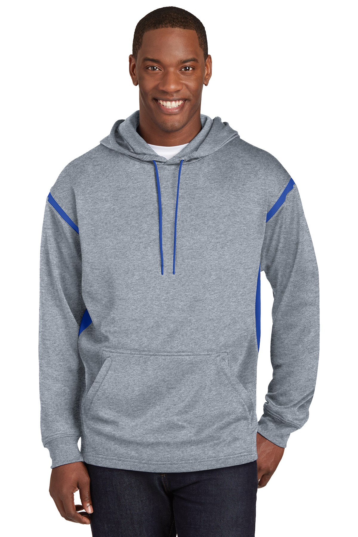 Sport-Tek Tall Tech Fleece Colorblock Hooded Sweatshirt | Product | SanMar