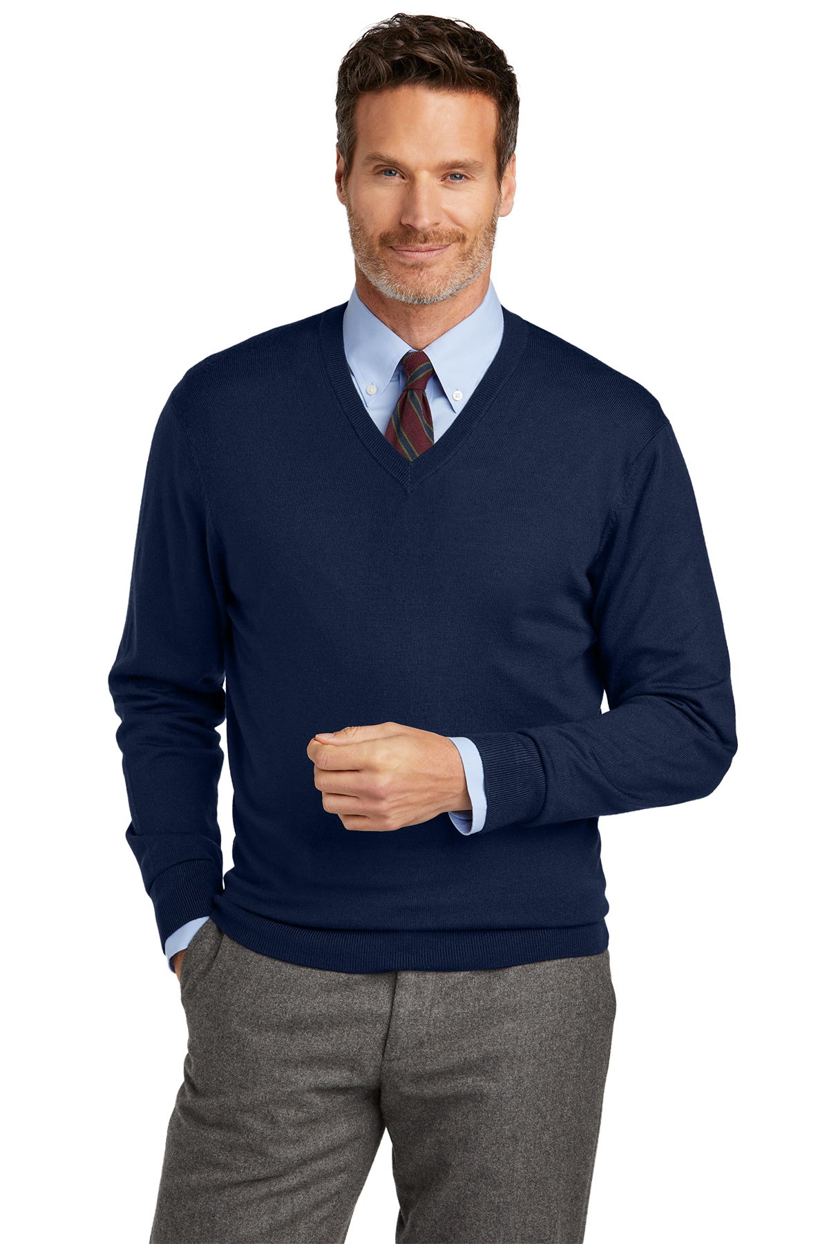 Brooks Brothers Washable Merino V-Neck Sweater | Product | Online ...