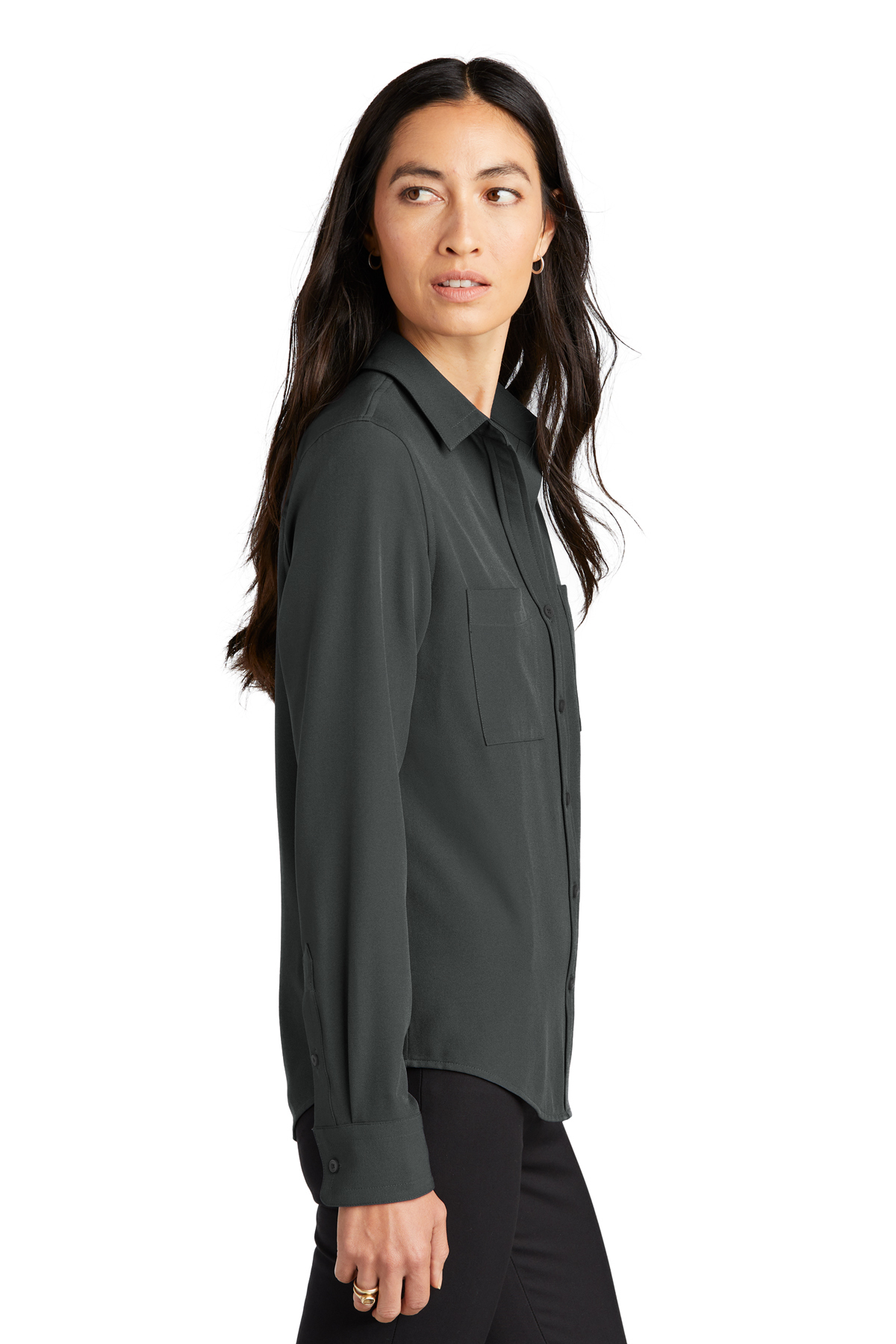 Long Mercer+Mettle Crepe | | Women\'s Sleeve Stretch Camp SanMar Blouse Product