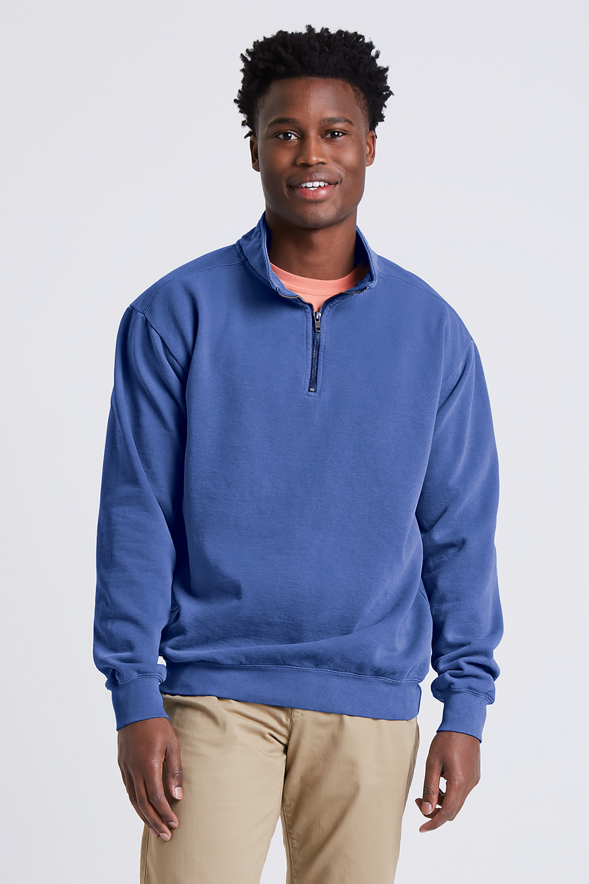 Relaxed Graphic 1/4 Zip Sweatshirt - Blue