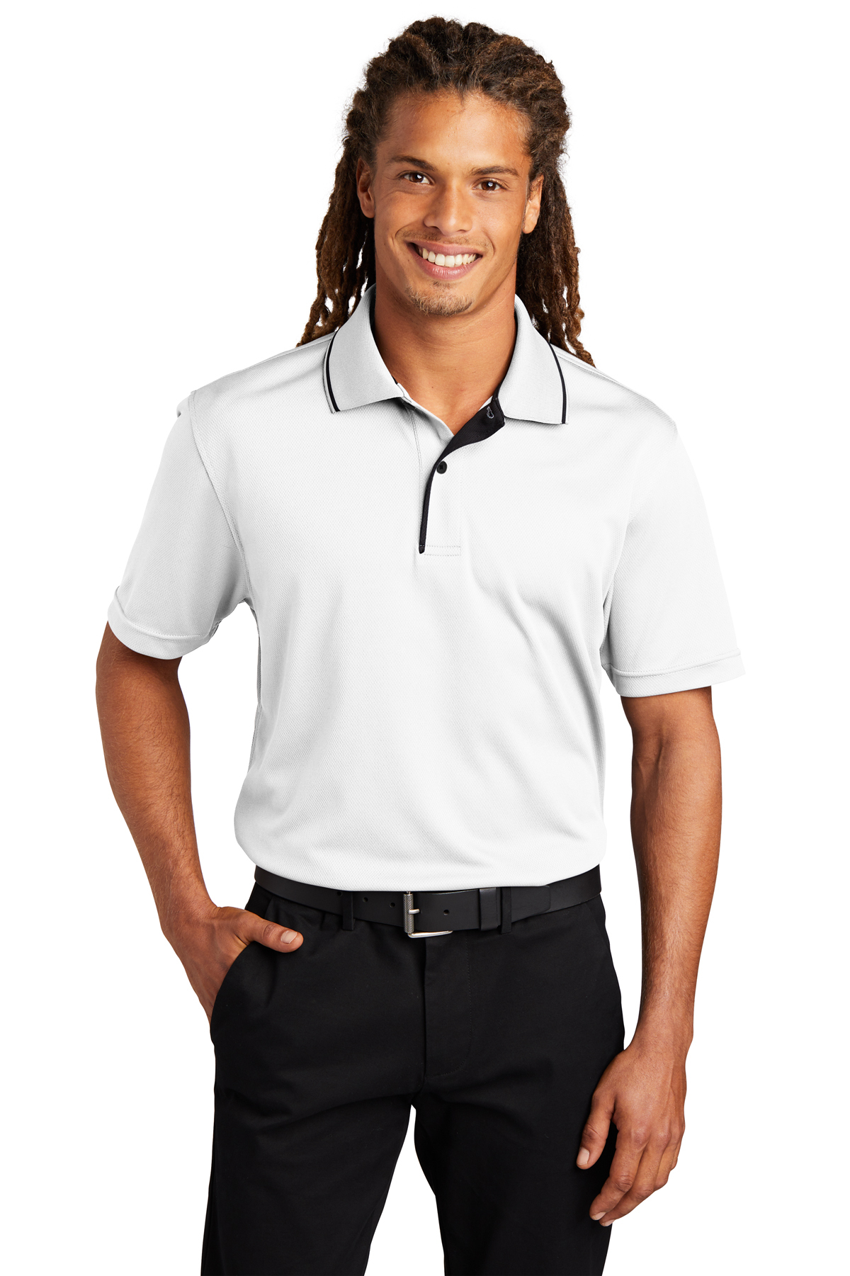 Sport-Tek® Dri-Mesh Polo with Tipped Collar and Piping