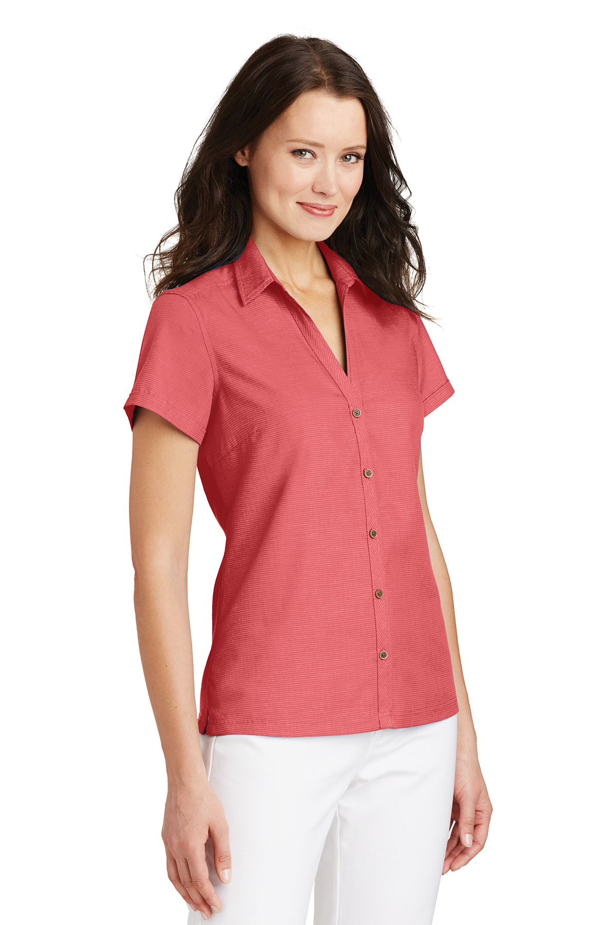Port Authority Ladies Textured Camp Shirt | Product | SanMar