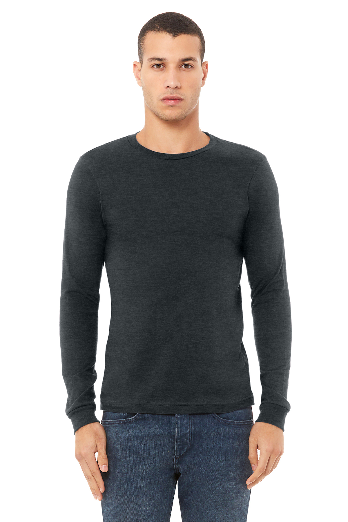 BELLA+CANVAS Unisex Heather CVC Long Sleeve Tee | Product | SanMar