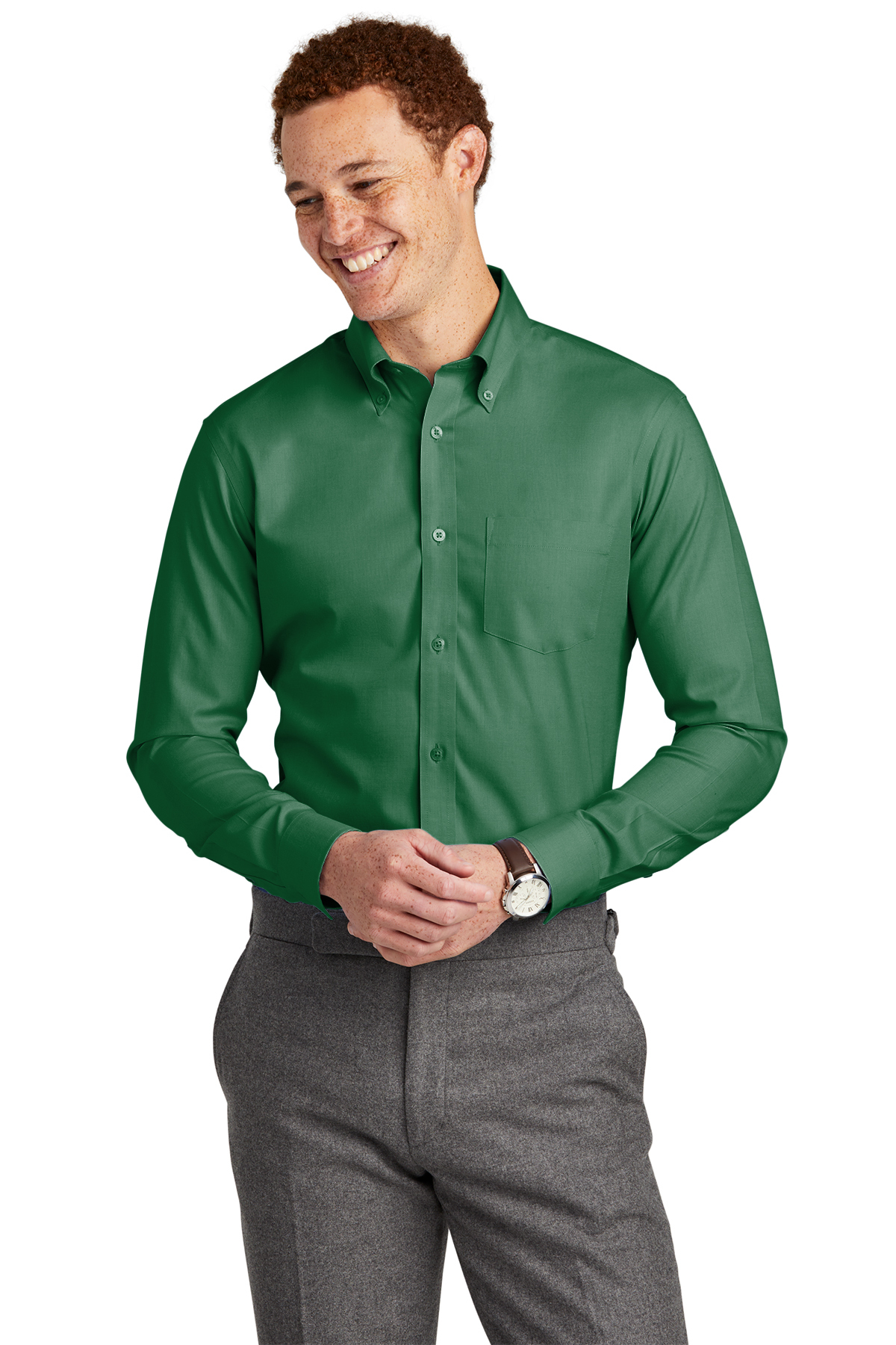 Brooks Brothers Wrinkle-Free Stretch Nailhead Shirt | Product | Company ...
