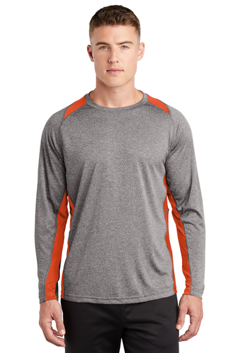 Sport-Tek Long Sleeve Heather Colorblock Contender Tee | Product | SanMar