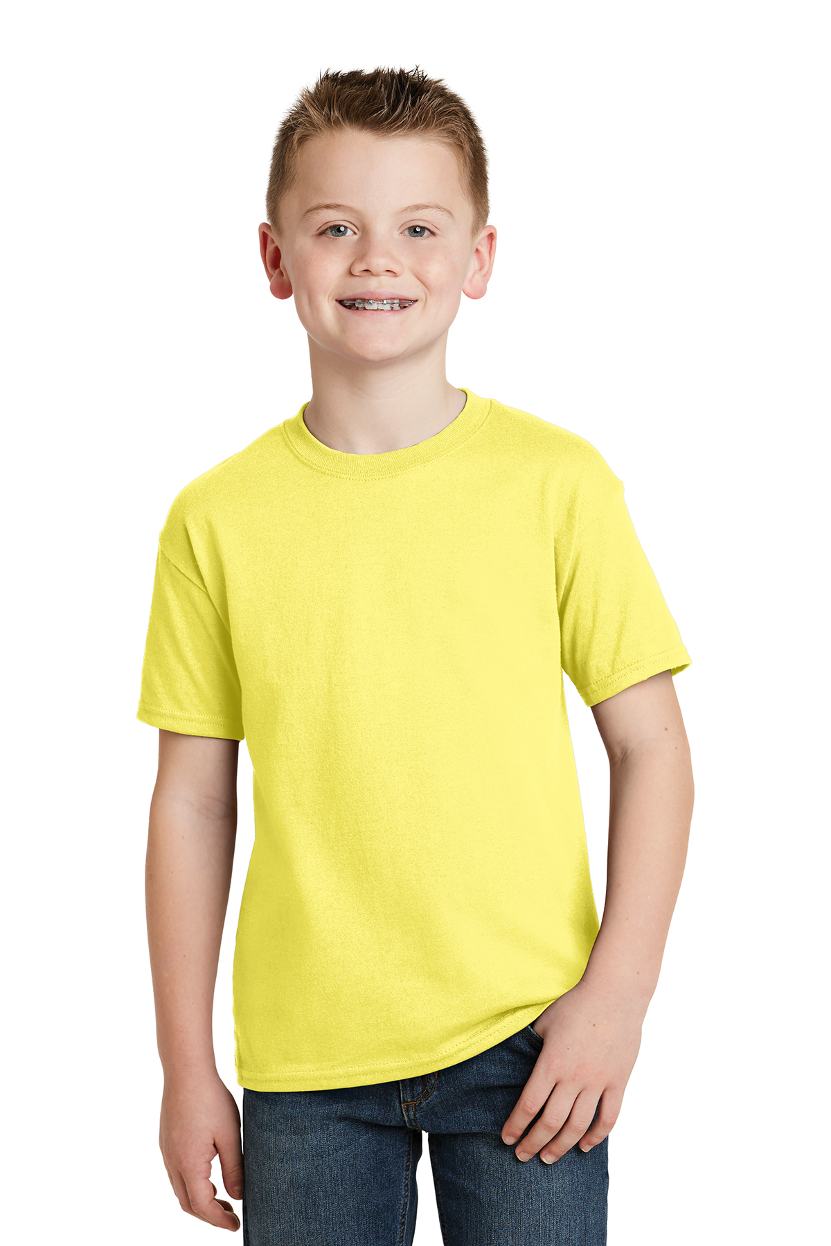 Hanes Youth Ecosmart 50 50 Cotton Poly T Shirt 50 50 Blend