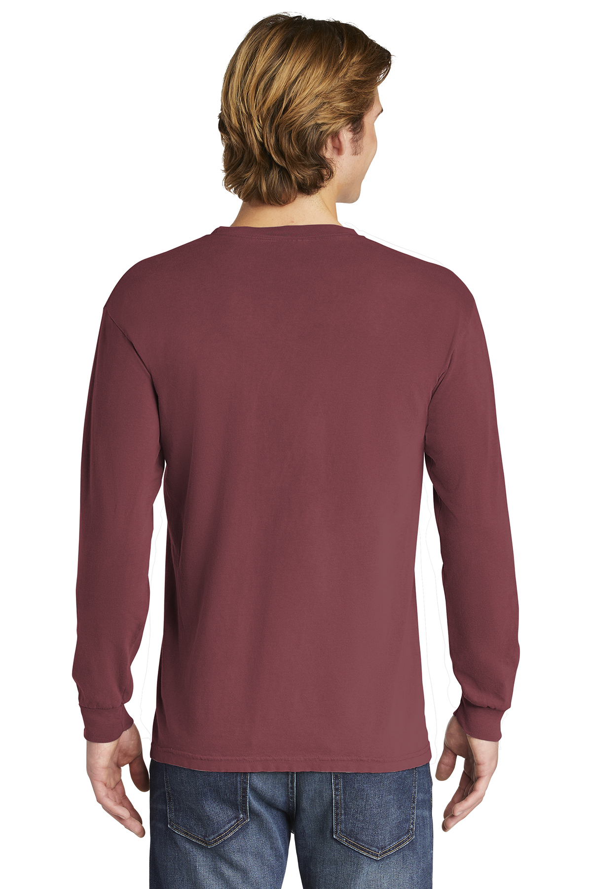 Monogrammed Comfort Colors Long Sleeve Pocket Tshirt — Memorial