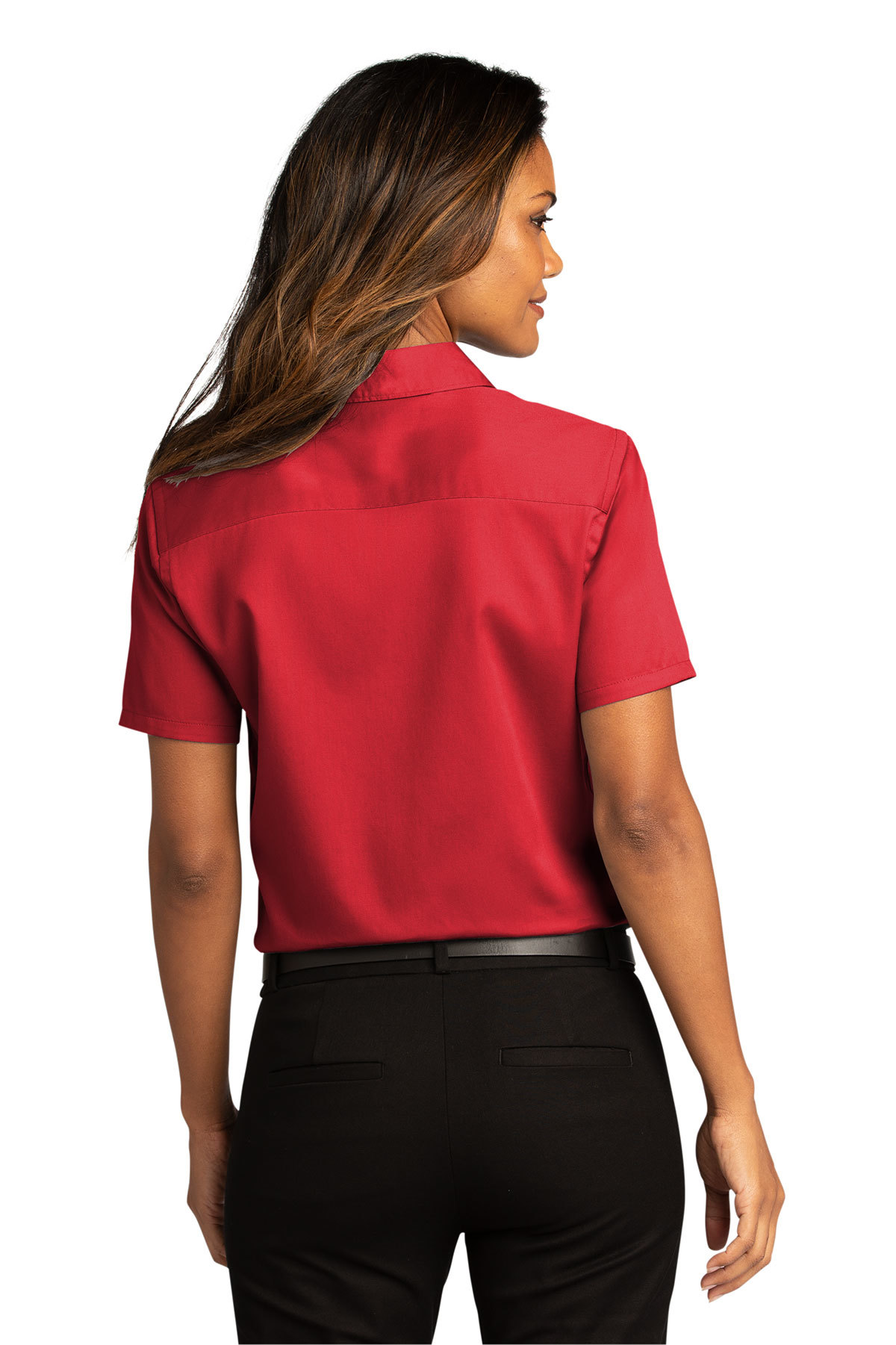 Red short sleeve shirt womens discount