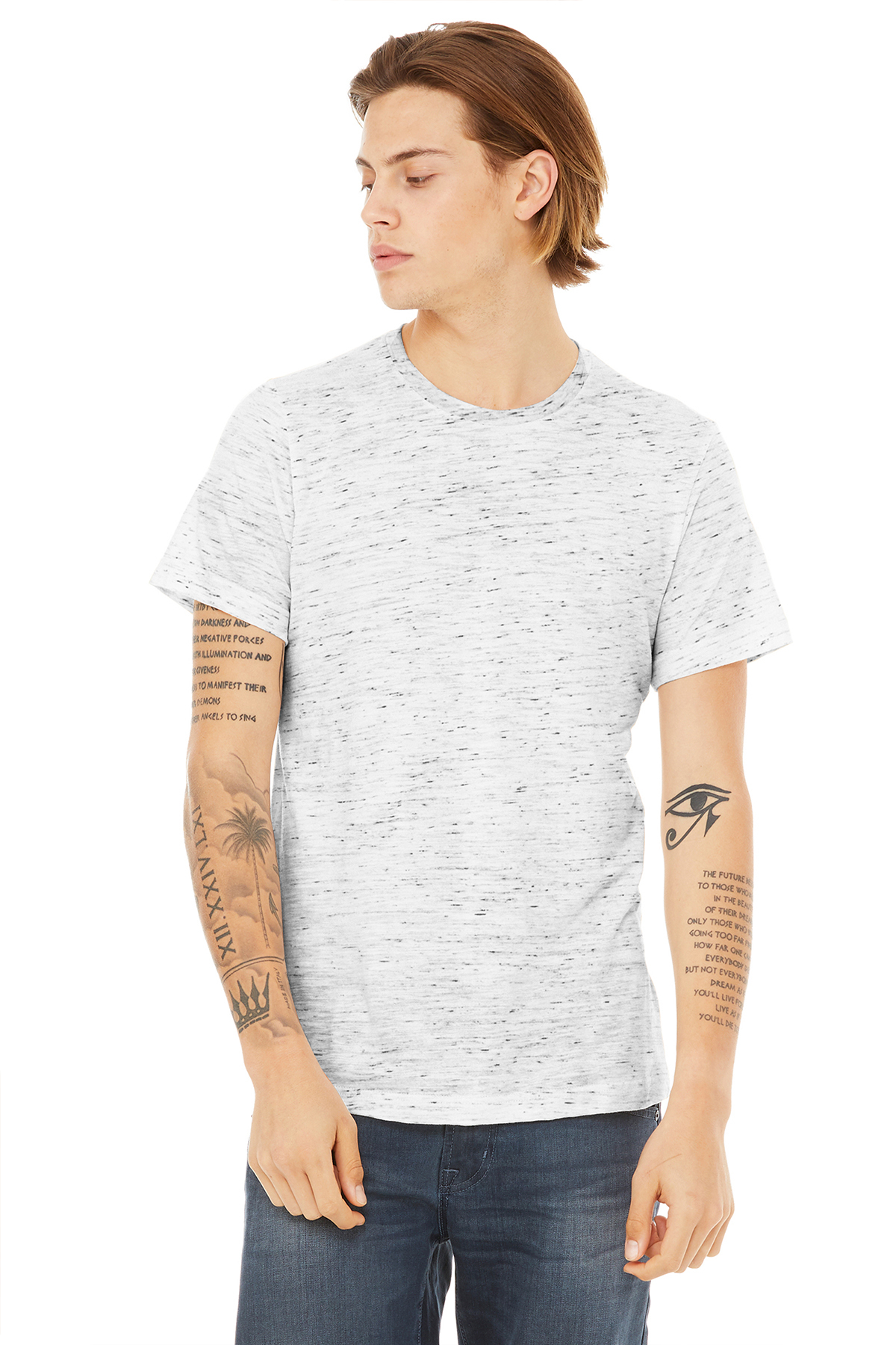 WHITE MARBLE Bella Canvas Unisex Poly-Cotton Short-Sleeve T-Shirt 2XL 