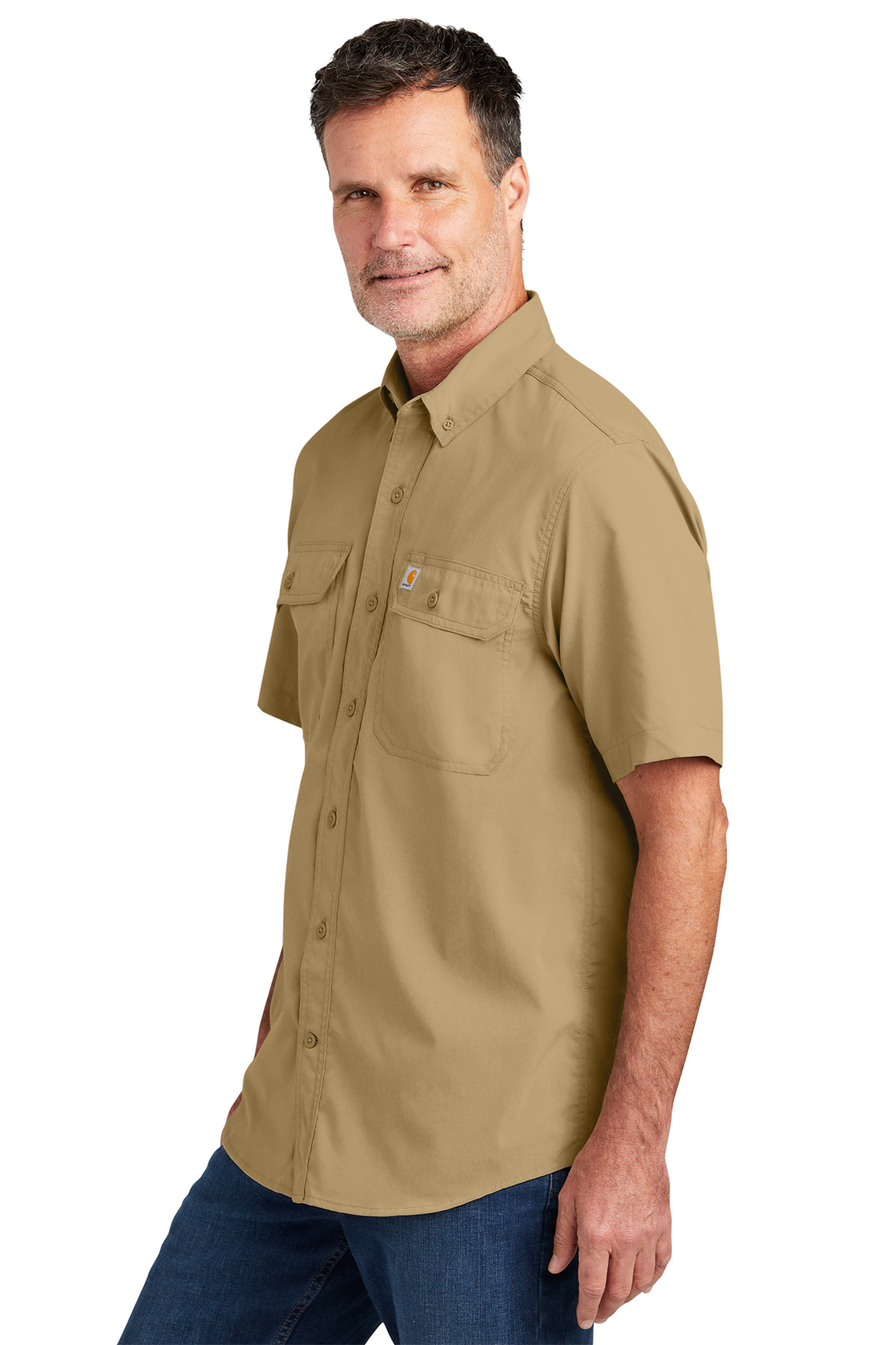 Carhartt Rugged Series Short Sleeve Custom Shirts, Dark Khaki