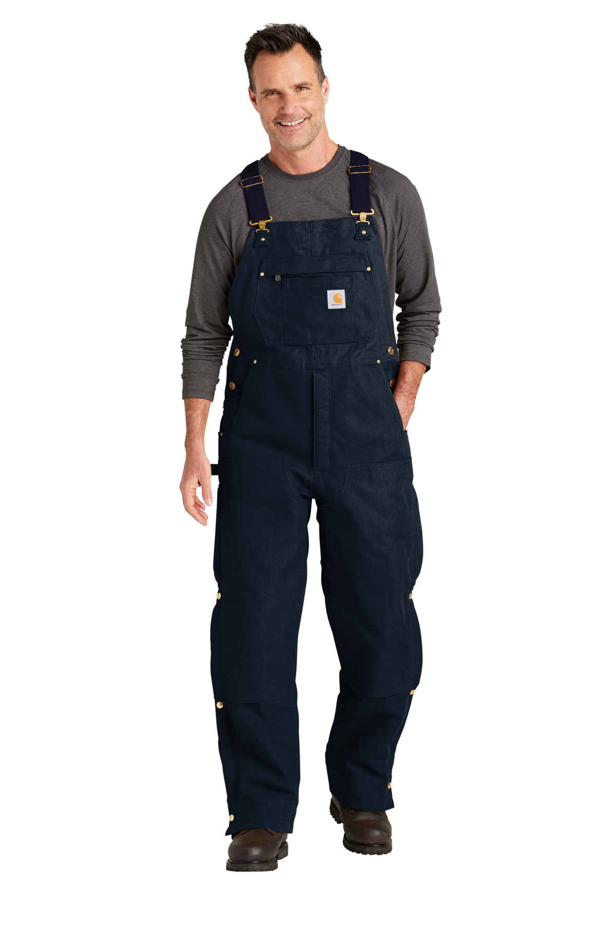 Carhartt Men's Quilt-Lined Loose-Fit Firm-Duck Insulated Bib Overalls