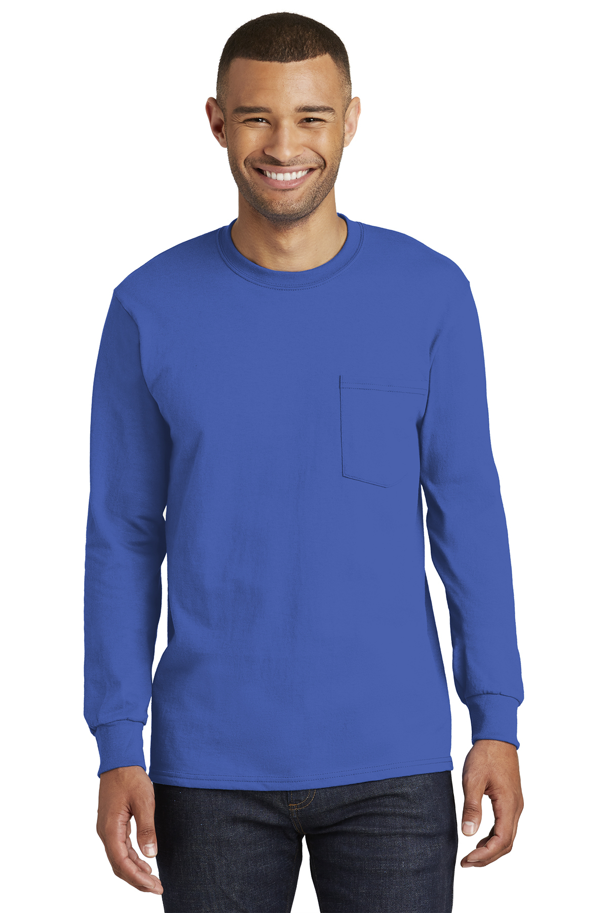 Port & Company® Tall Long Sleeve Essential Pocket Tee | 100% Cotton | T ...