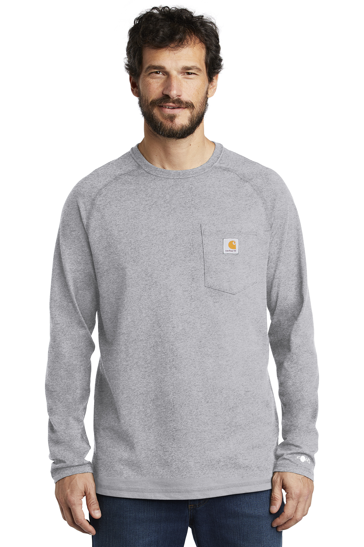 Carhartt Force Cotton Delmont Long Sleeve T-Shirt | Product | SanMar