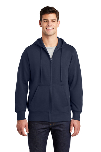 Sport-Tek ST258 Full-Zip Hooded Sweatshirt | Comfy Cotton-Blend Fleece With Front Pouch Pockets, Updated Fit