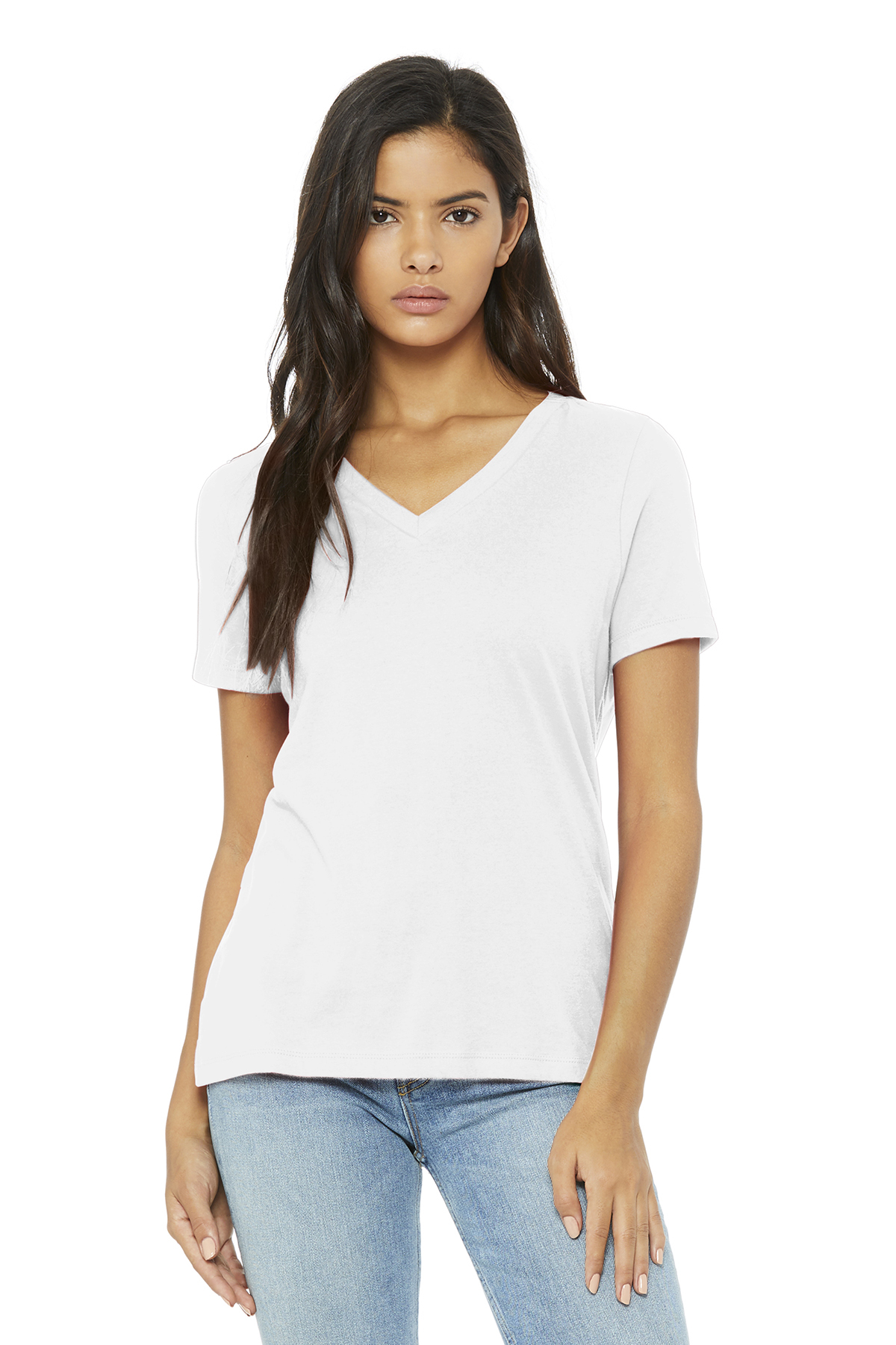 BELLA+CANVAS ® Women’s Relaxed Jersey Short Sleeve V-Neck Tee | T ...