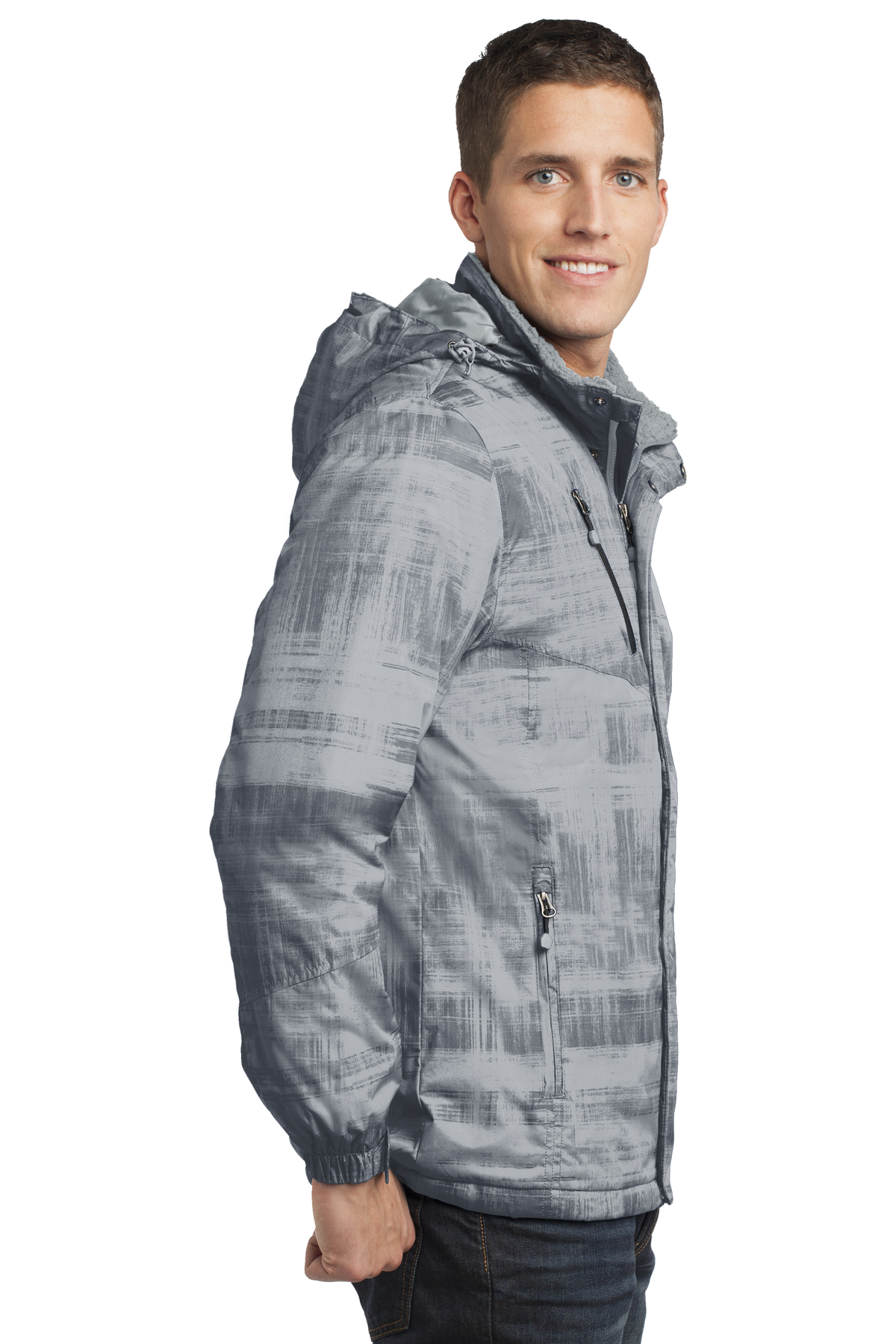 Port Authority Brushstroke Print Insulated Jacket Product Port Authority
