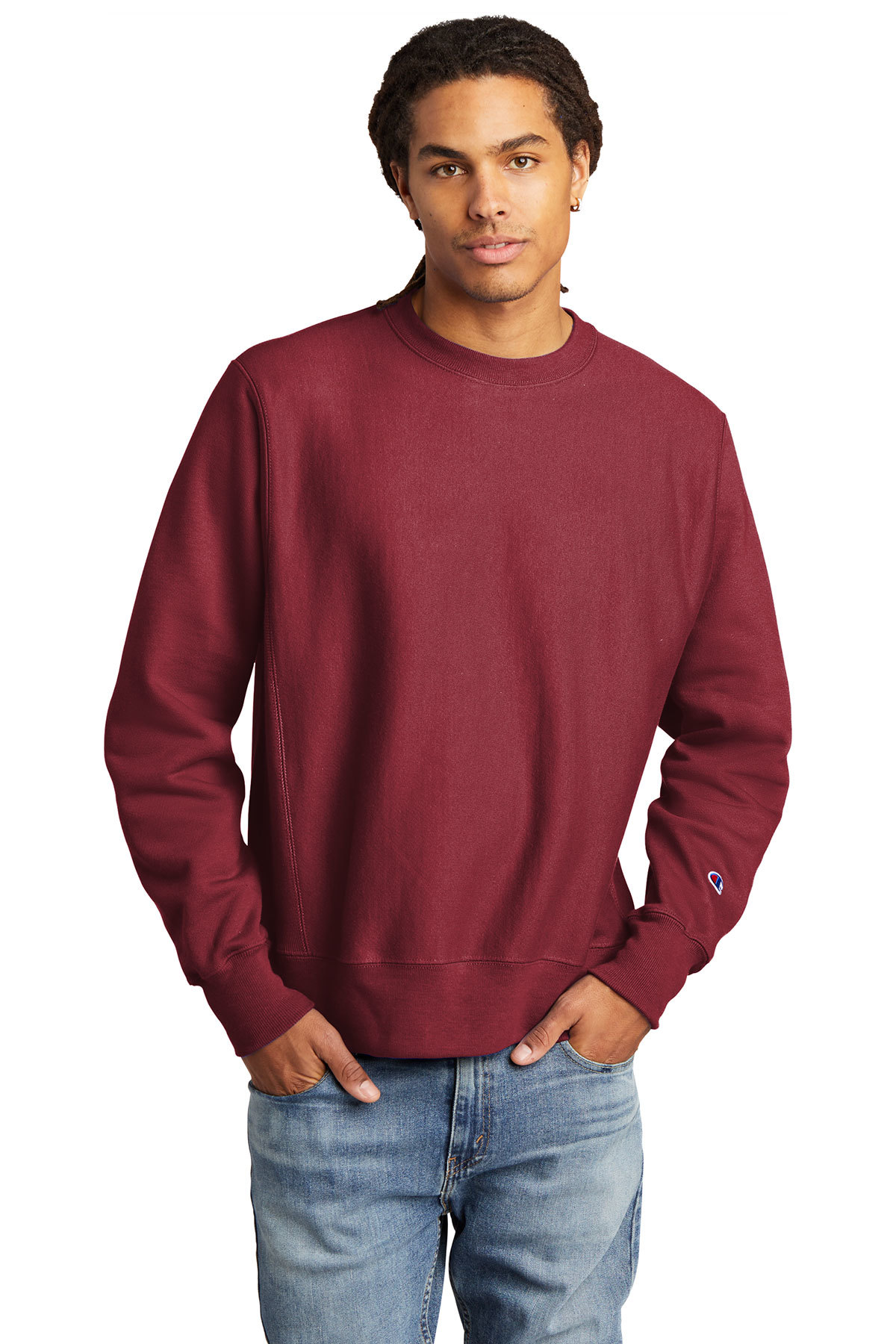 champion crewneck dark red