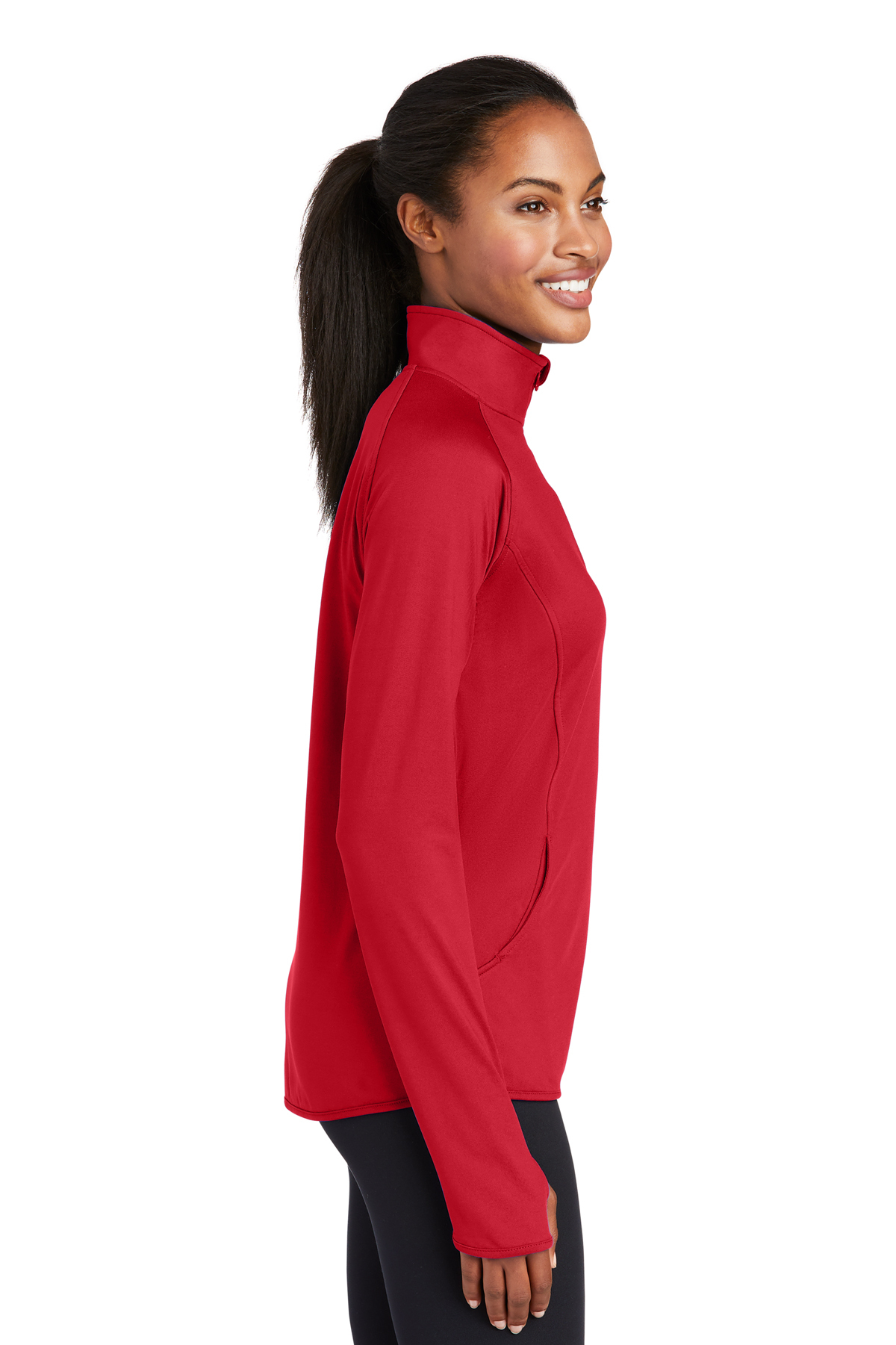Sport-Tek Ladies Sport-Wick Stretch Contrast 1/4-Zip Pullover, Product