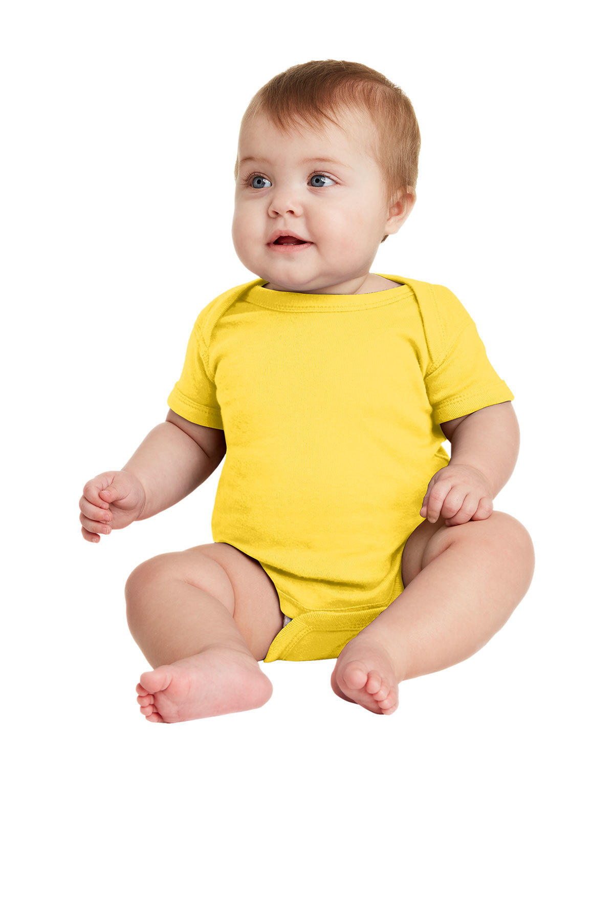 RABBIT SKINS Infant 3 Pack Lap Shoulder Short Sleeve Cotton Baby Rib Tee 