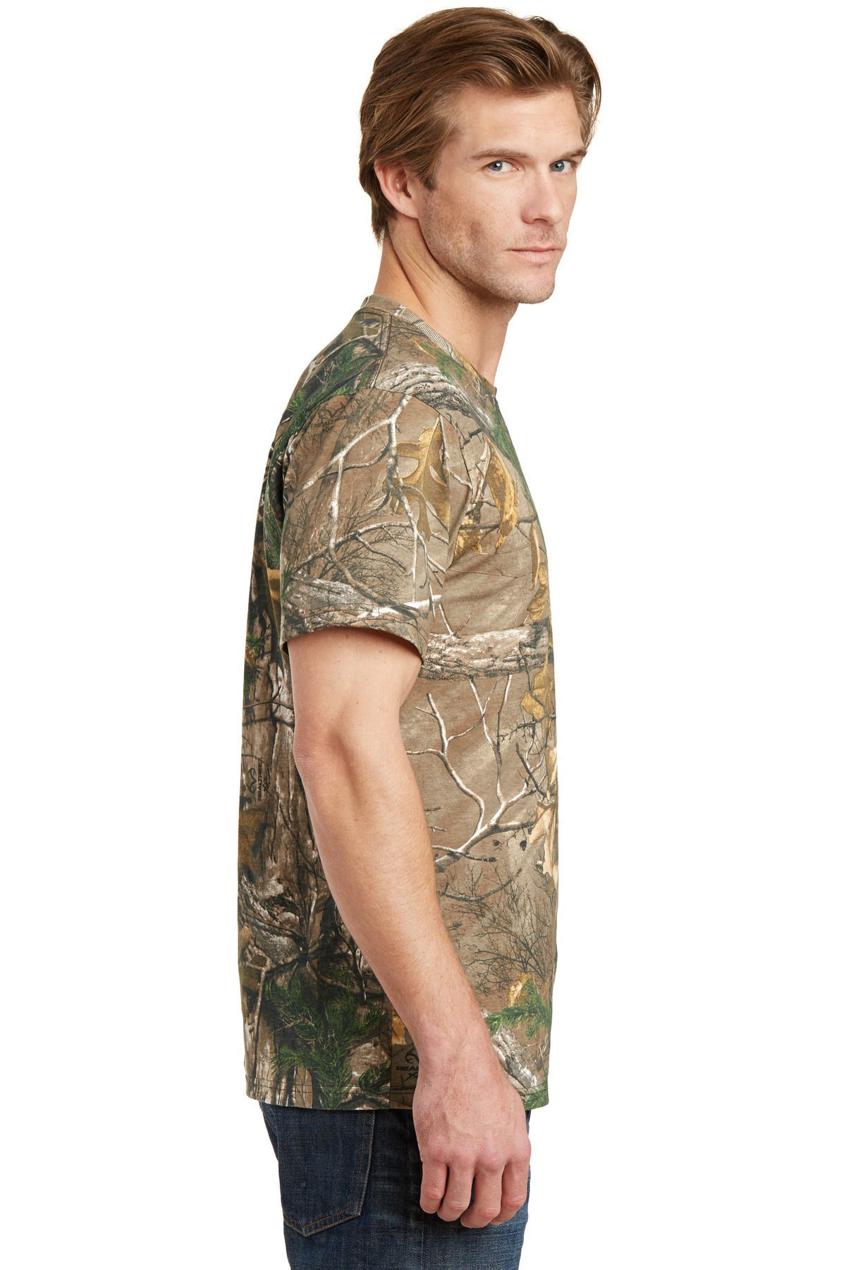 Russell Outdoors Mossy Oak Realtree Mens S-3XL 100% Cotton Pocket Camo T-shirts 