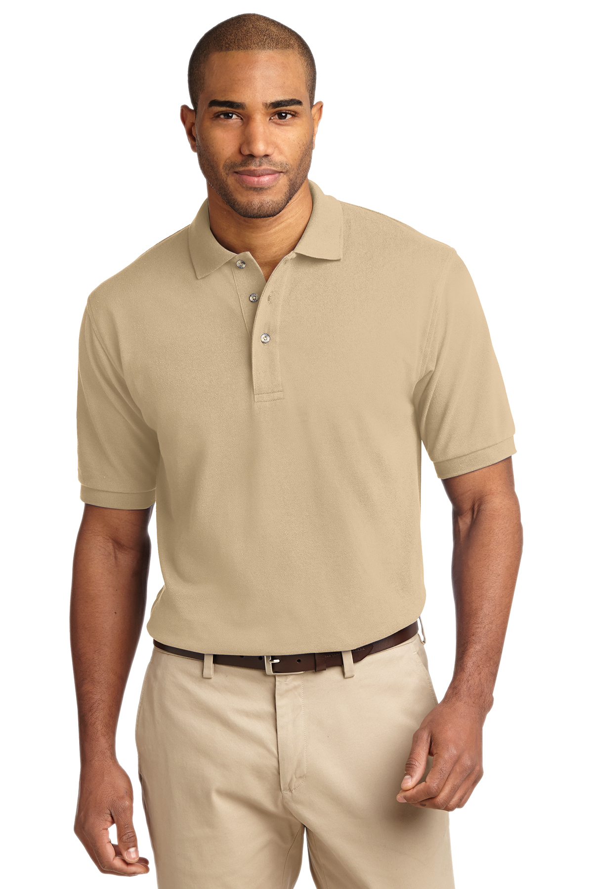 K420P Mens Port Authority Pique Knit Polo with Pocket 