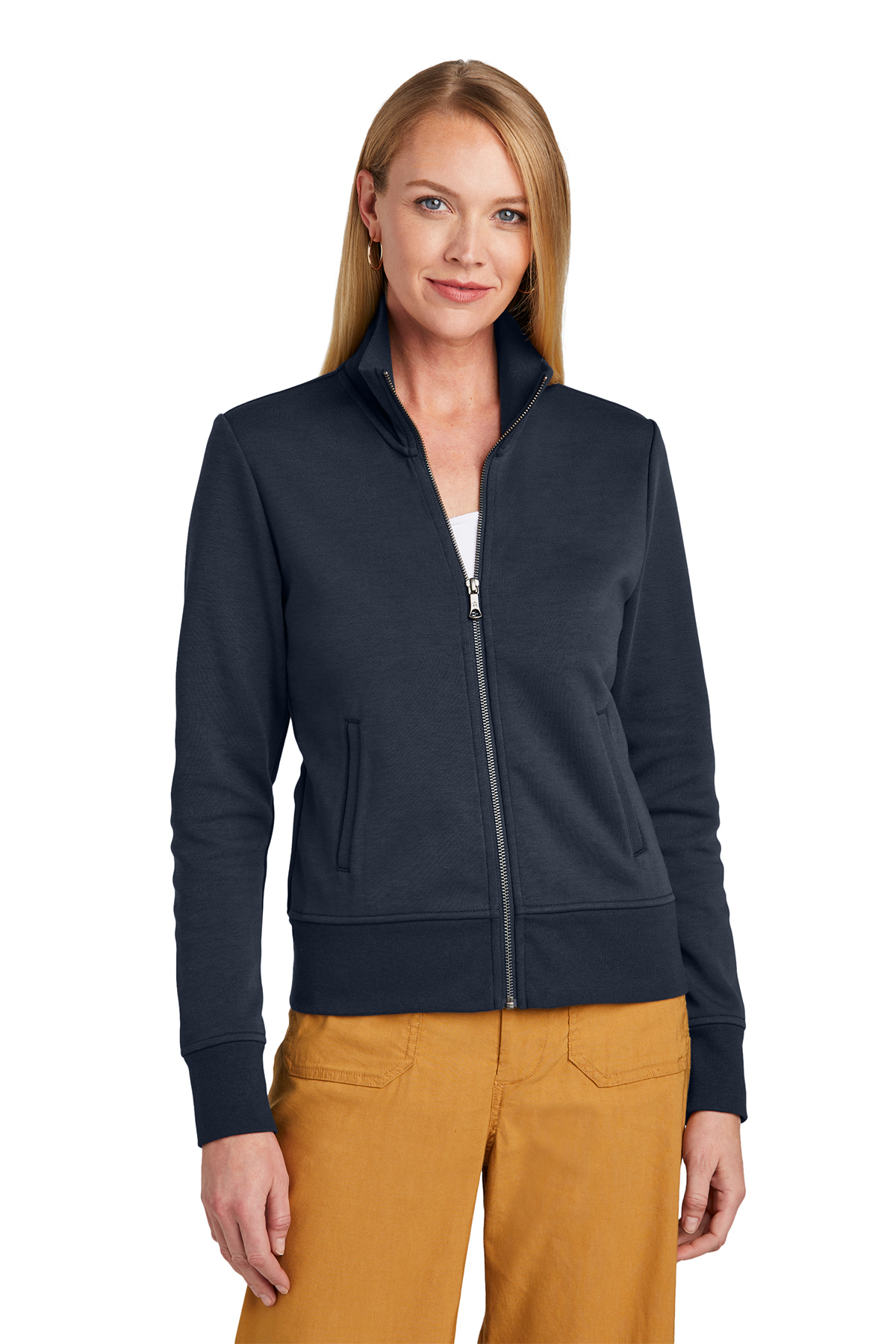 Brooks Brothers Women's Double Knit Full Zip   Product   SanMar
