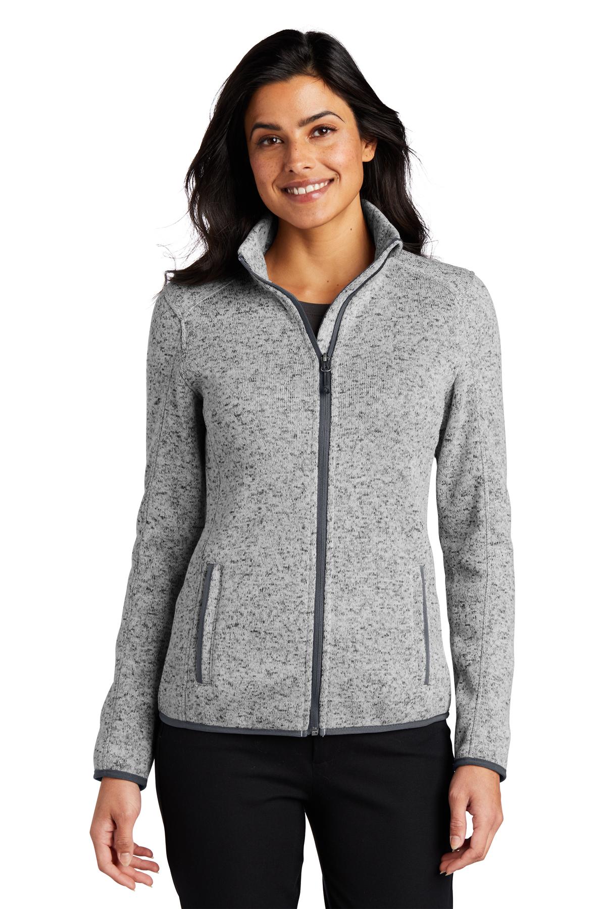 Ladies Port Authority Sweater Fleece Jacket - Rock Canyon Football