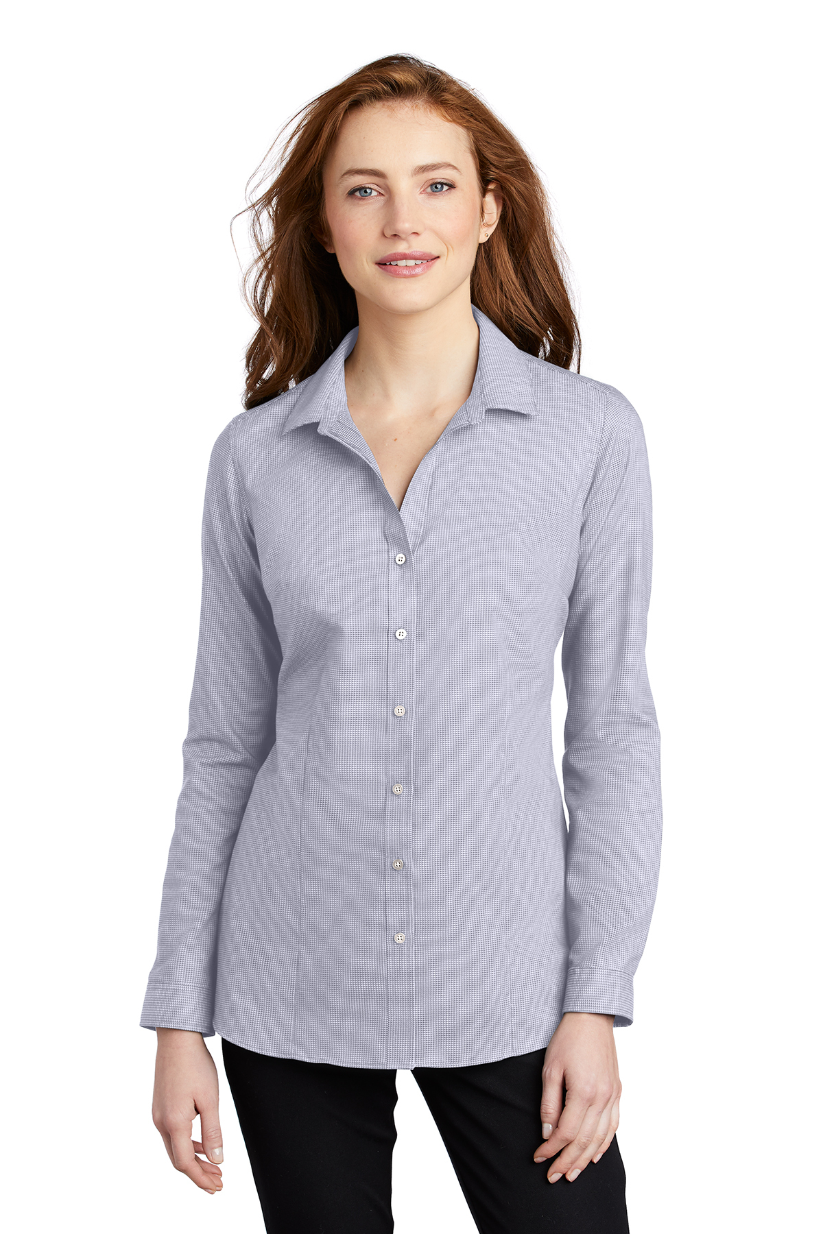 Easy Ladies Authority Authority Pincheck Port Product | Care Port | Shirt