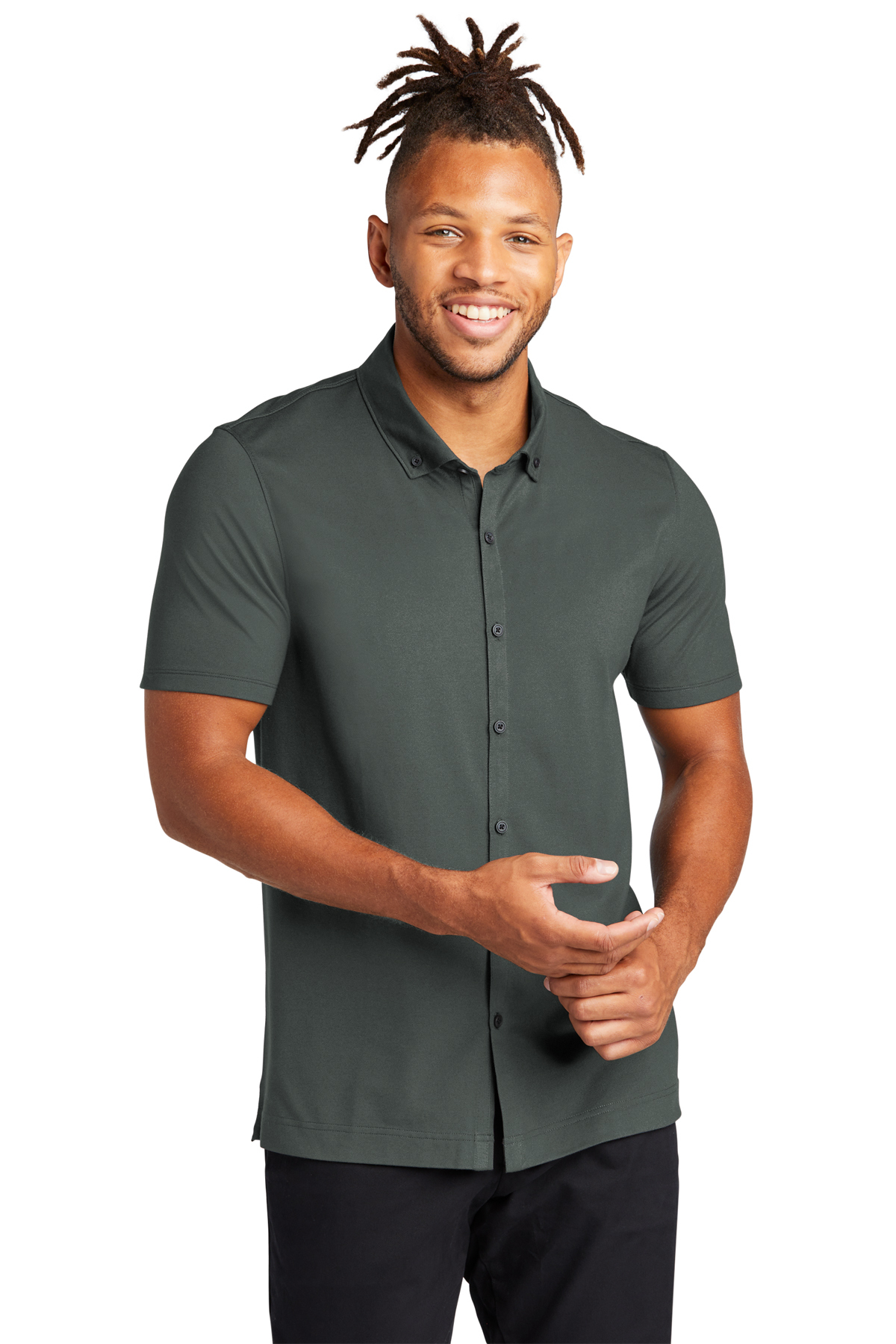 Mercer+Mettle Stretch Pique Full-Button Polo | Product | SanMar