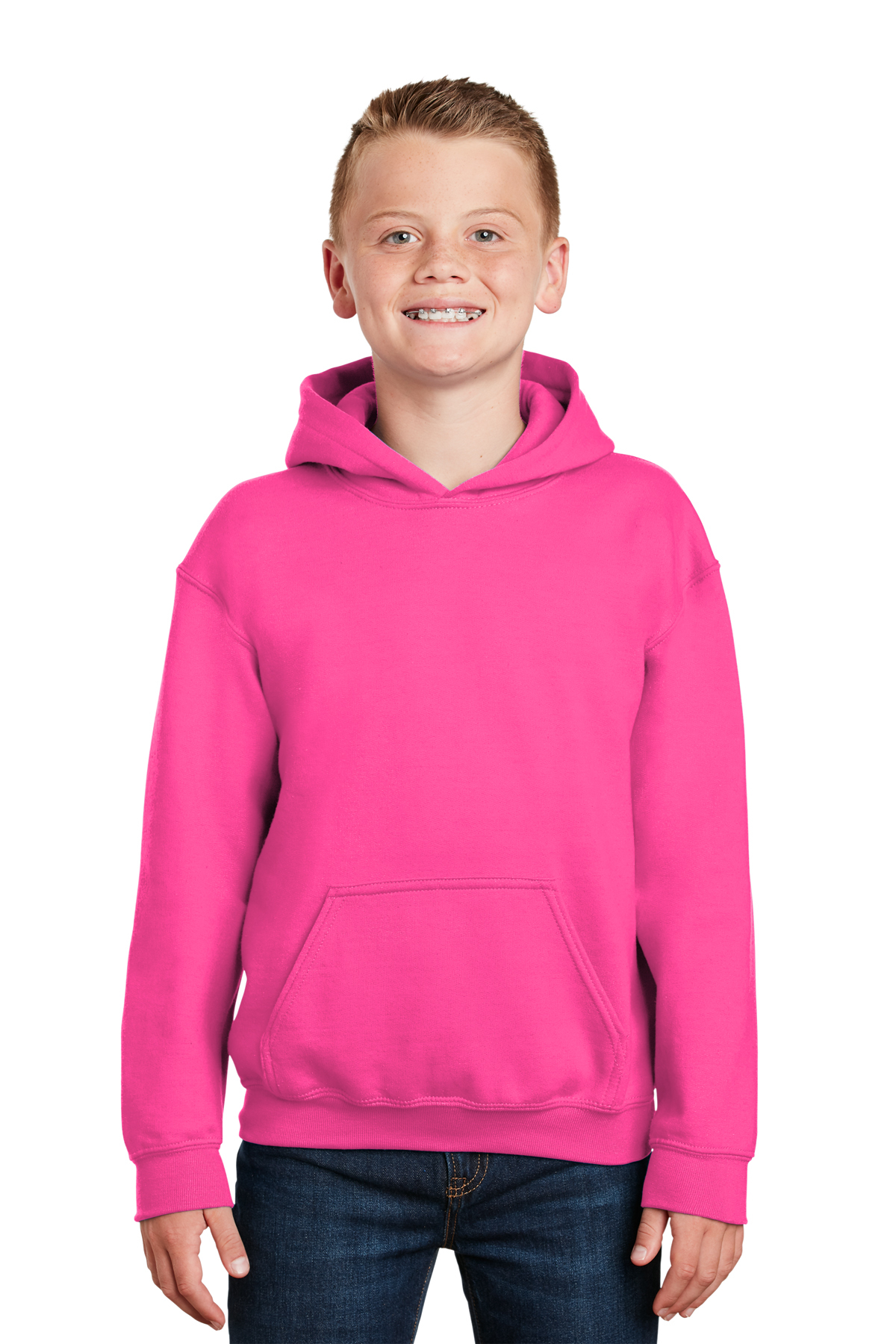 gildan safety pink hoodie