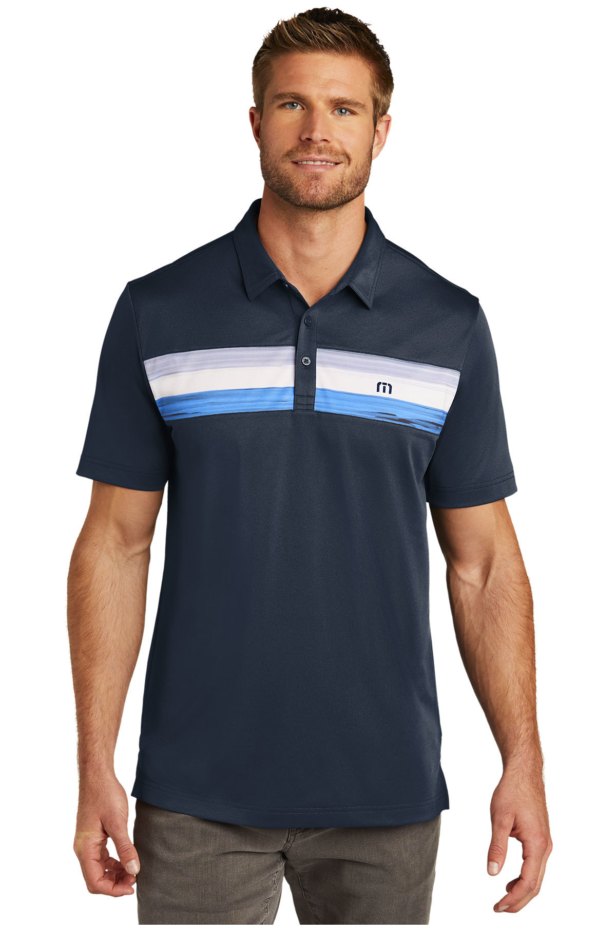 Banner-Stripe Mesh Polo Shirt size 3XB 3TG