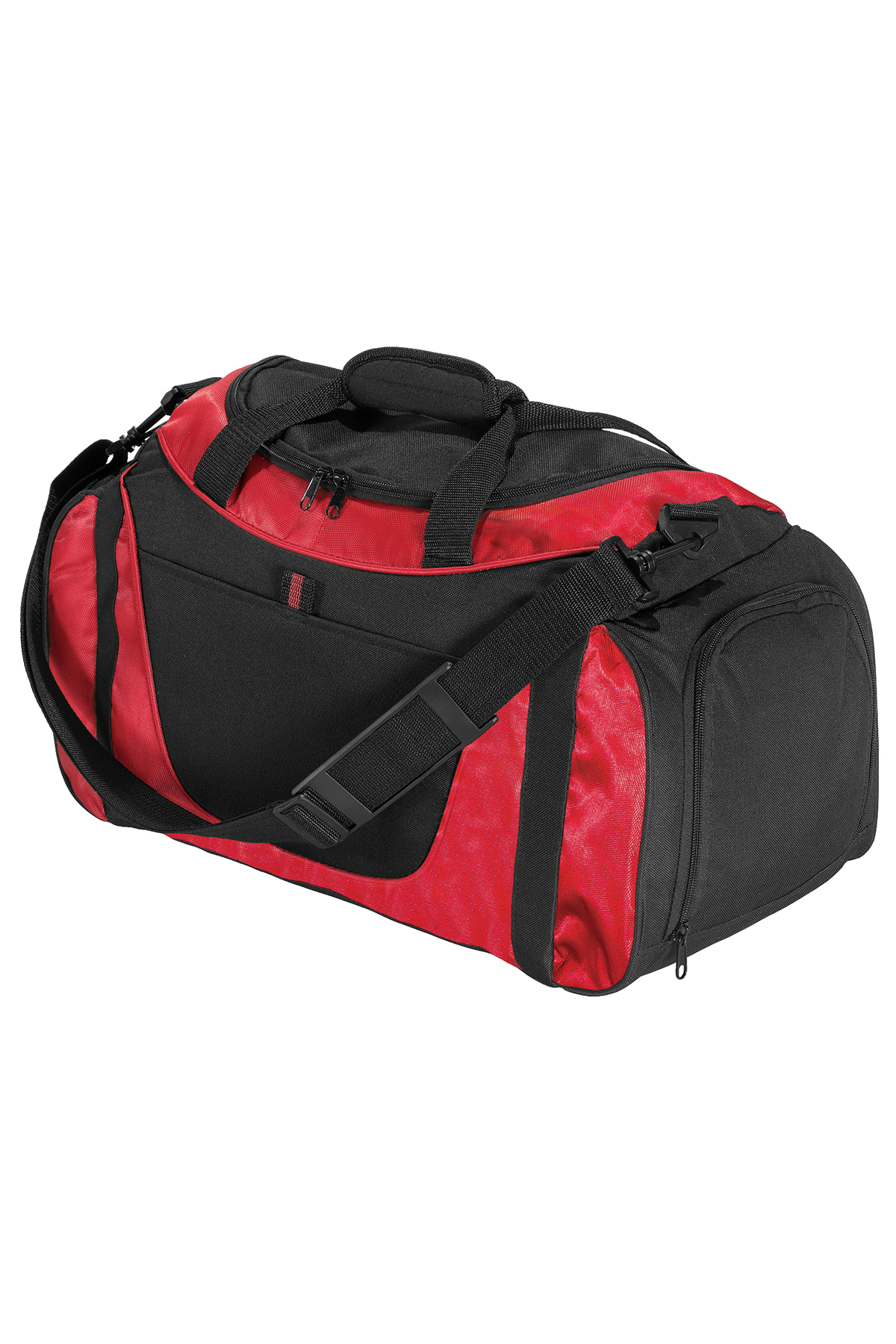 Small red outlet duffle bag