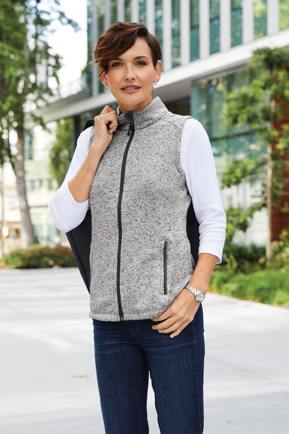 Port Authority Ladies Sweater Fleece Vest | Product | SanMar