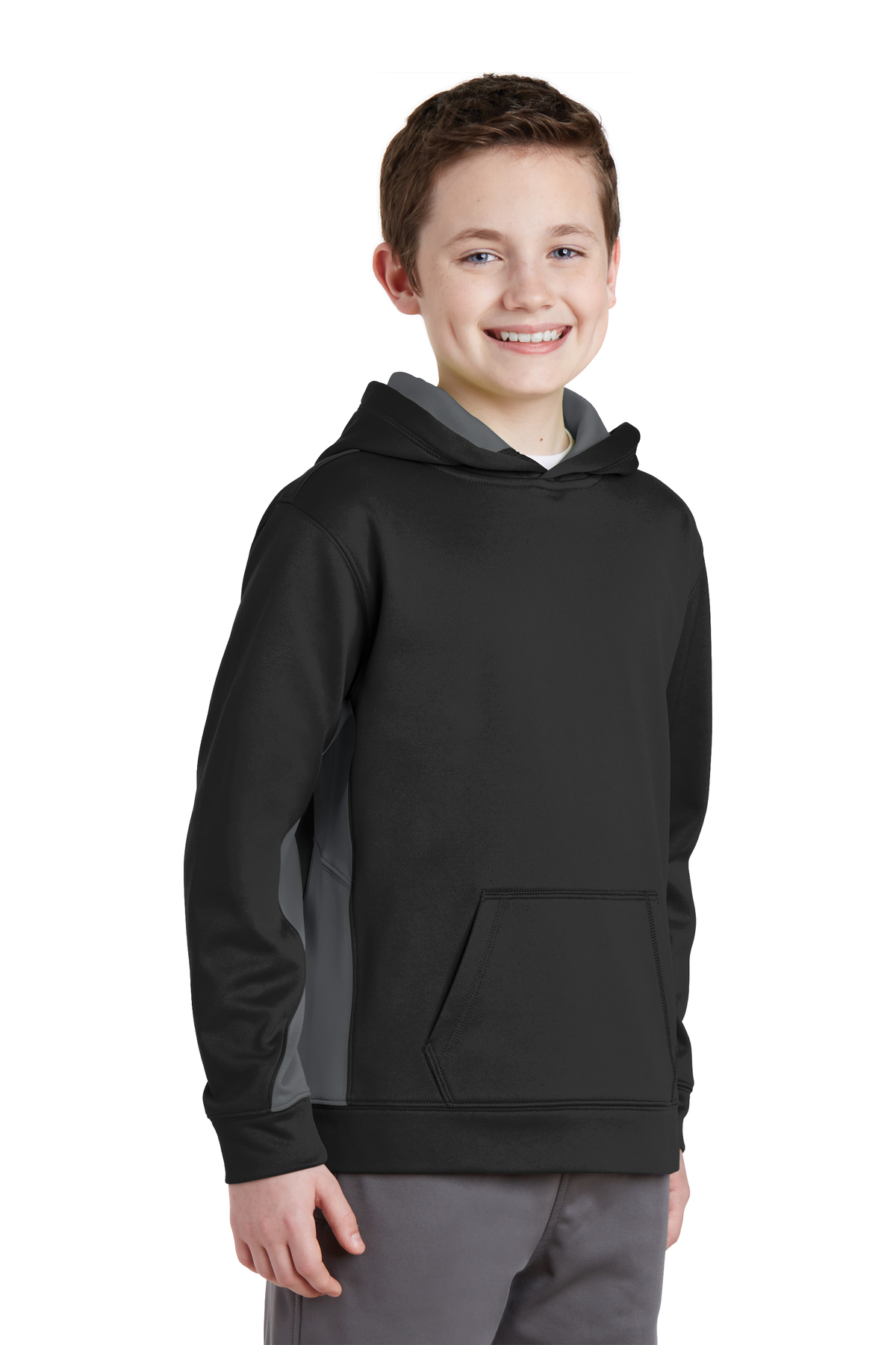 Sport-Tek Youth Sport-Wick Fleece Colorblock Hooded Pullover | Product ...