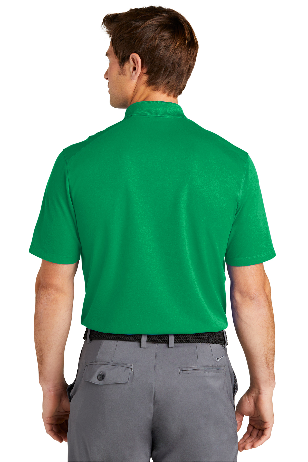 Nike Women's Sportswear Essential Short-Sleeve Polo Top in Green