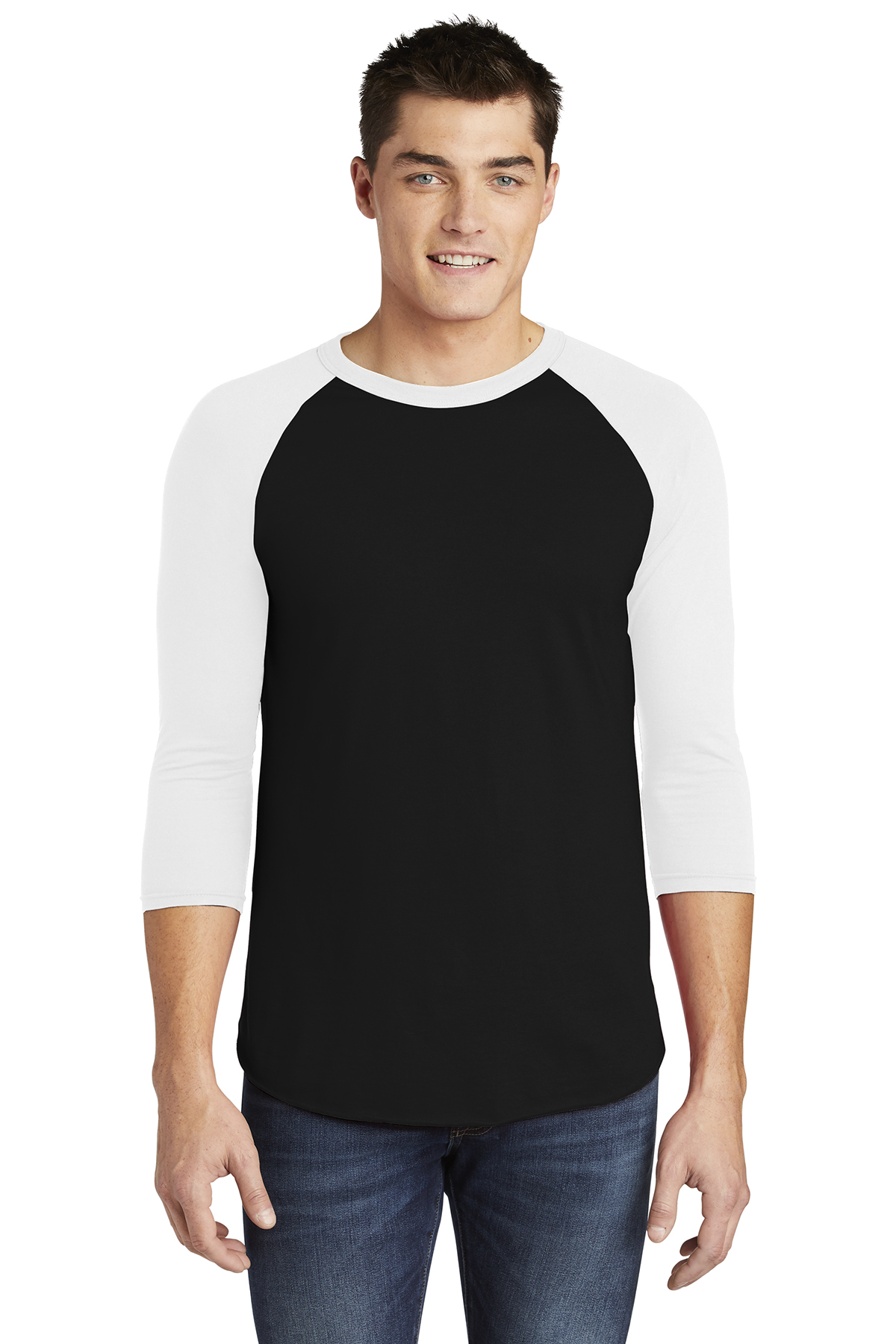 American Apparel Poly-Cotton 3/4-Sleeve Raglan T-Shirt | Product | SanMar