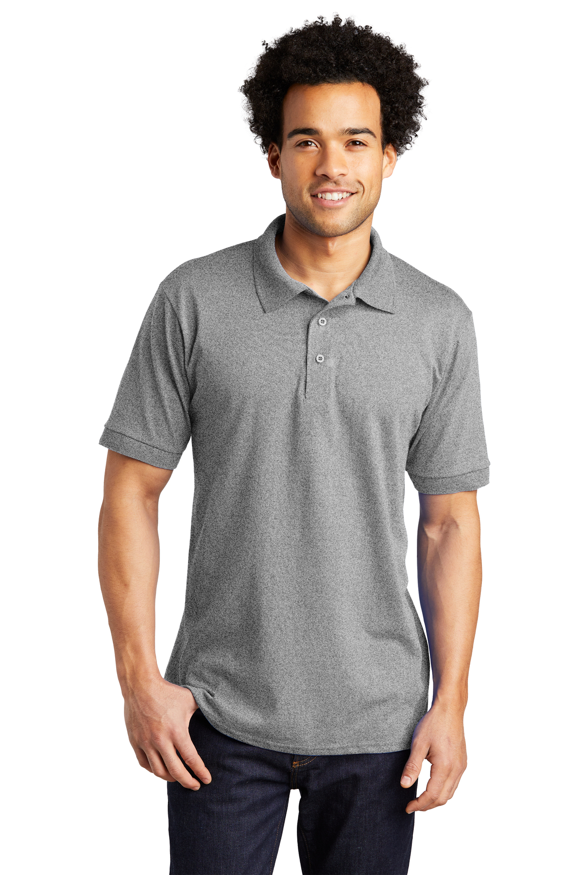 Port Company Tall 5 5 Ounce Jersey Knit Polo Kp55T Athletic Heather 