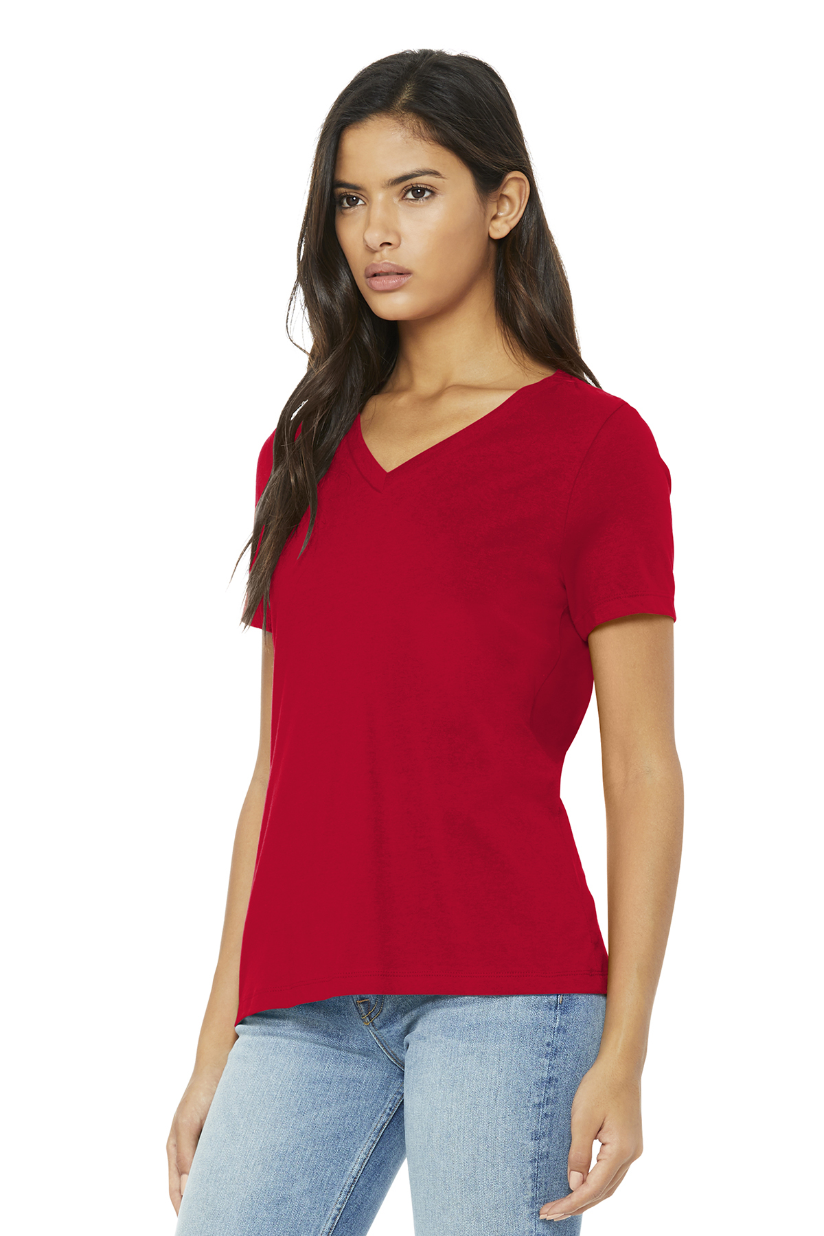 BELLA+CANVAS ® Women’s Relaxed Jersey Short Sleeve V-Neck Tee | T ...