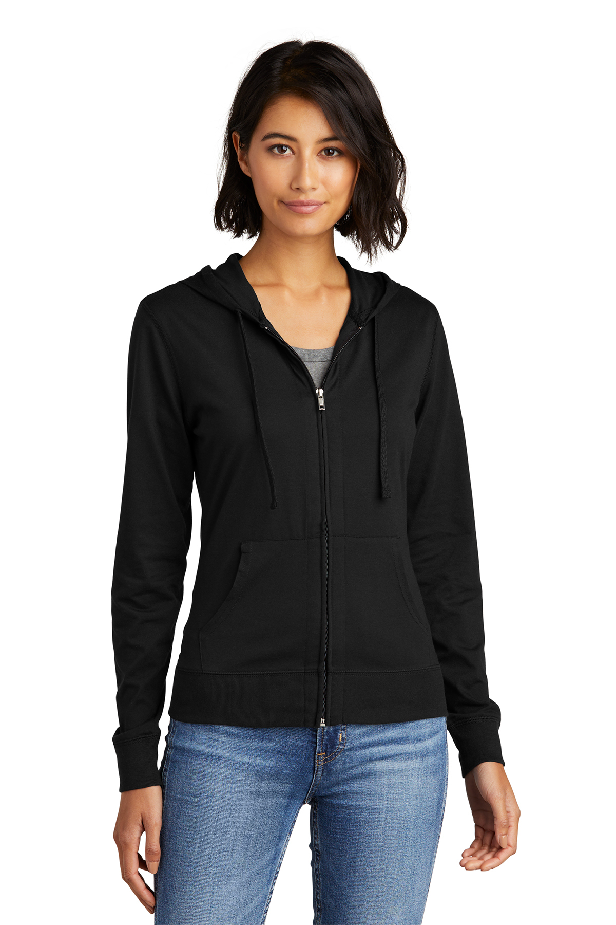 District Women's Fitted Jersey Full-Zip Hoodie, Product
