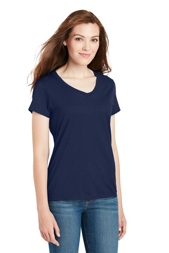 Hanes Ladies Perfect-T Cotton V-Neck T-Shirt | Product | SanMar