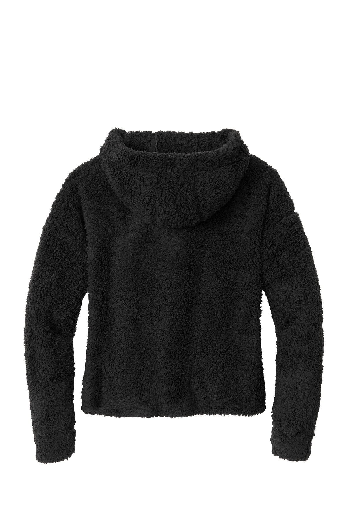 Black fluffy zip up hoodie discount