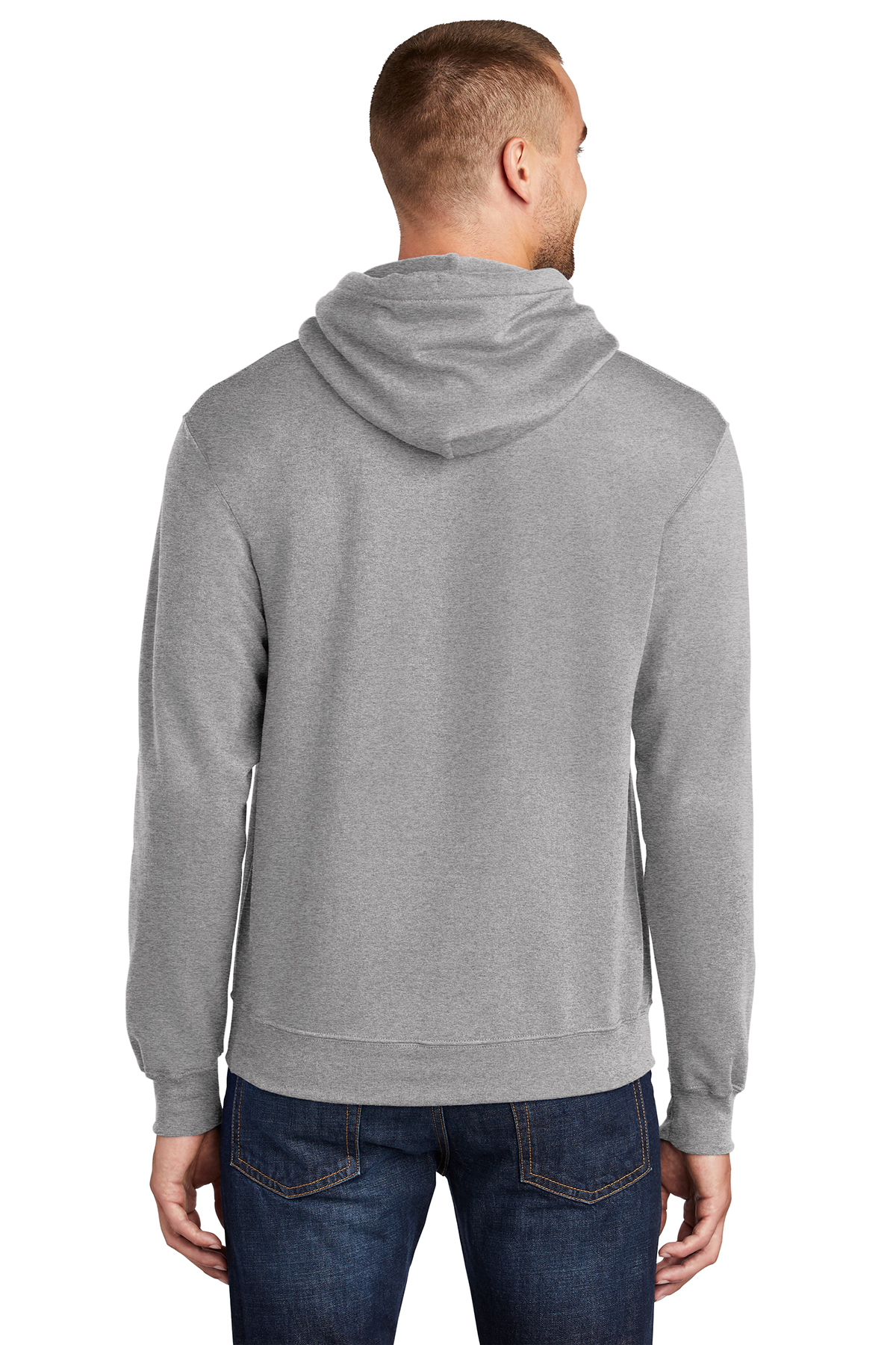 PC78ZH Dark Heather Grey M Port & Company Core Fleece Full-Zip Hooded Sweatshirt